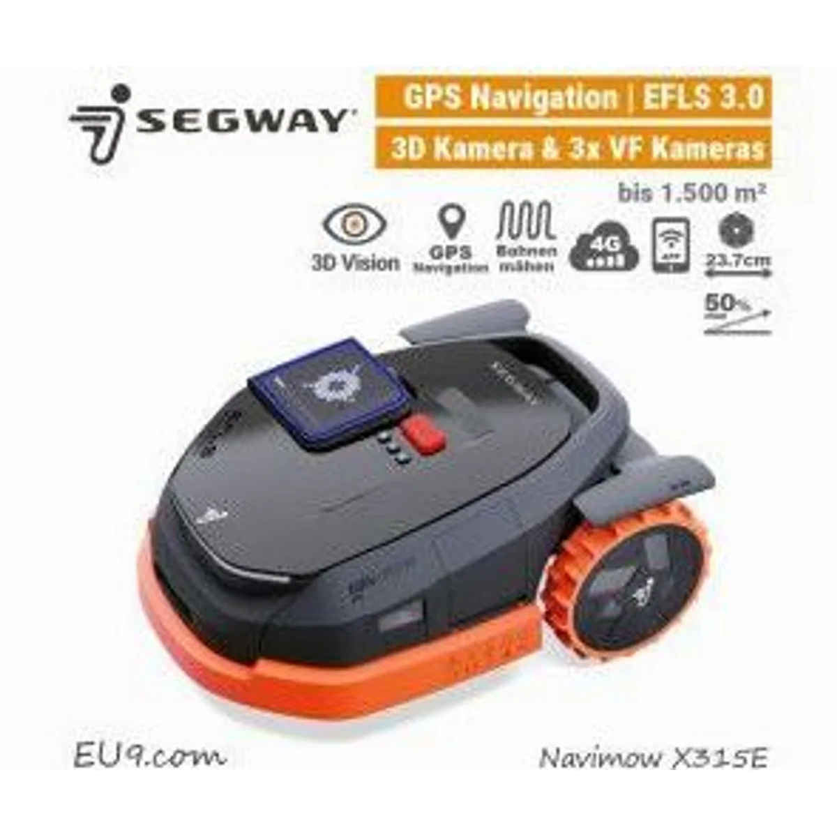 Navimow X315E Rasenroboter, präzise Navigation, leise Betriebsweise, leistungsstarker Akku 4