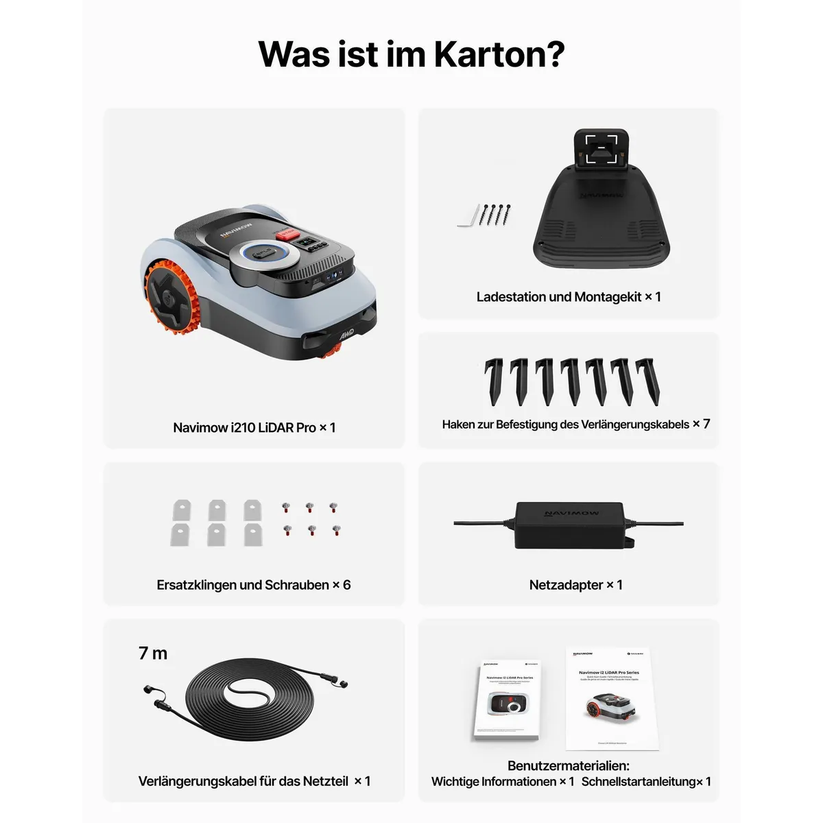 NAVIMOW Rasenmähroboter i210/i220, LiDAR Navigation, Allradantrieb, Auto-Kartierung — bis 1000 m² 4
