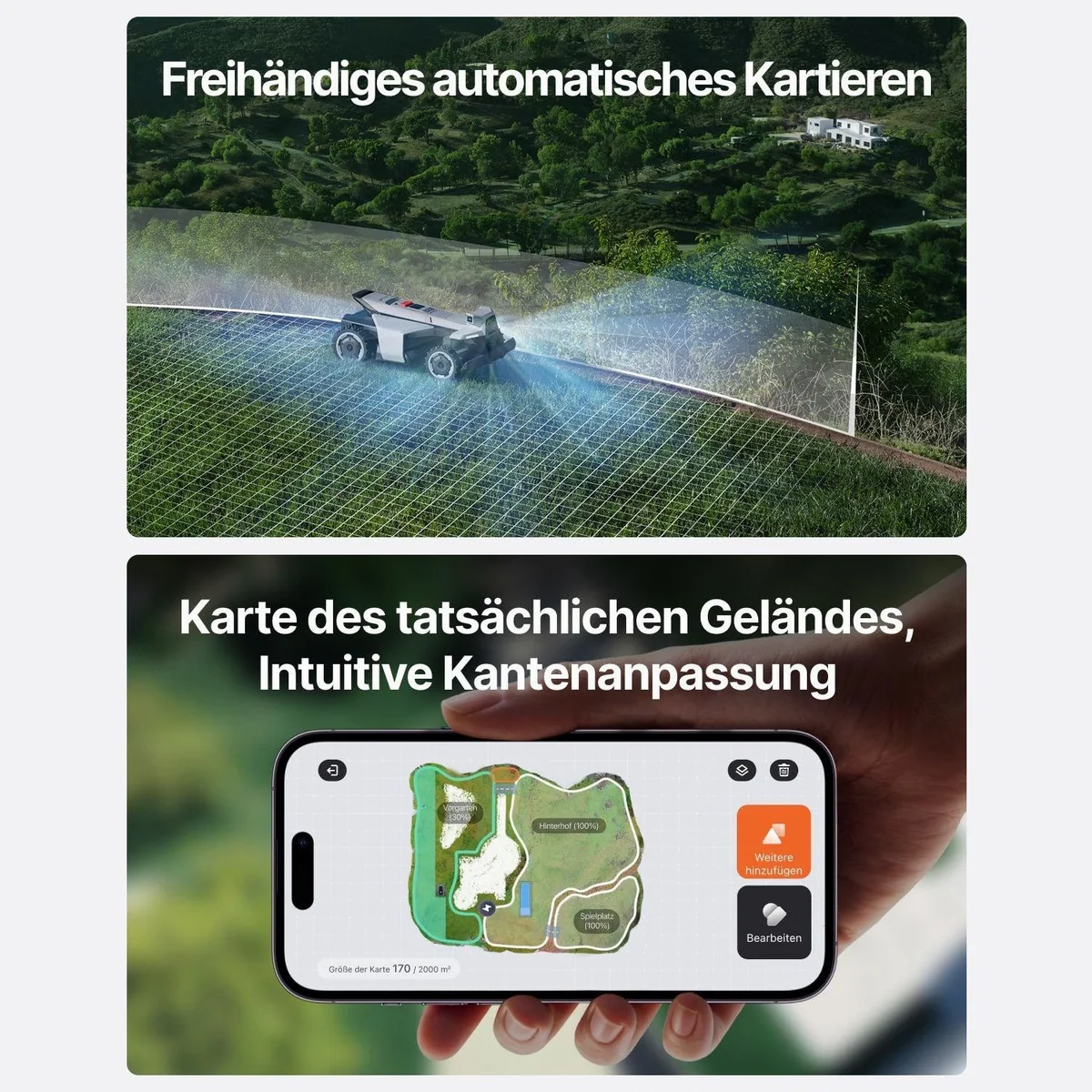 NAVIMOW X420 Mähroboter, ohne Begrenzungskabel, 2000 m², Zero-Turn AWD für 84 % Steigungen 3