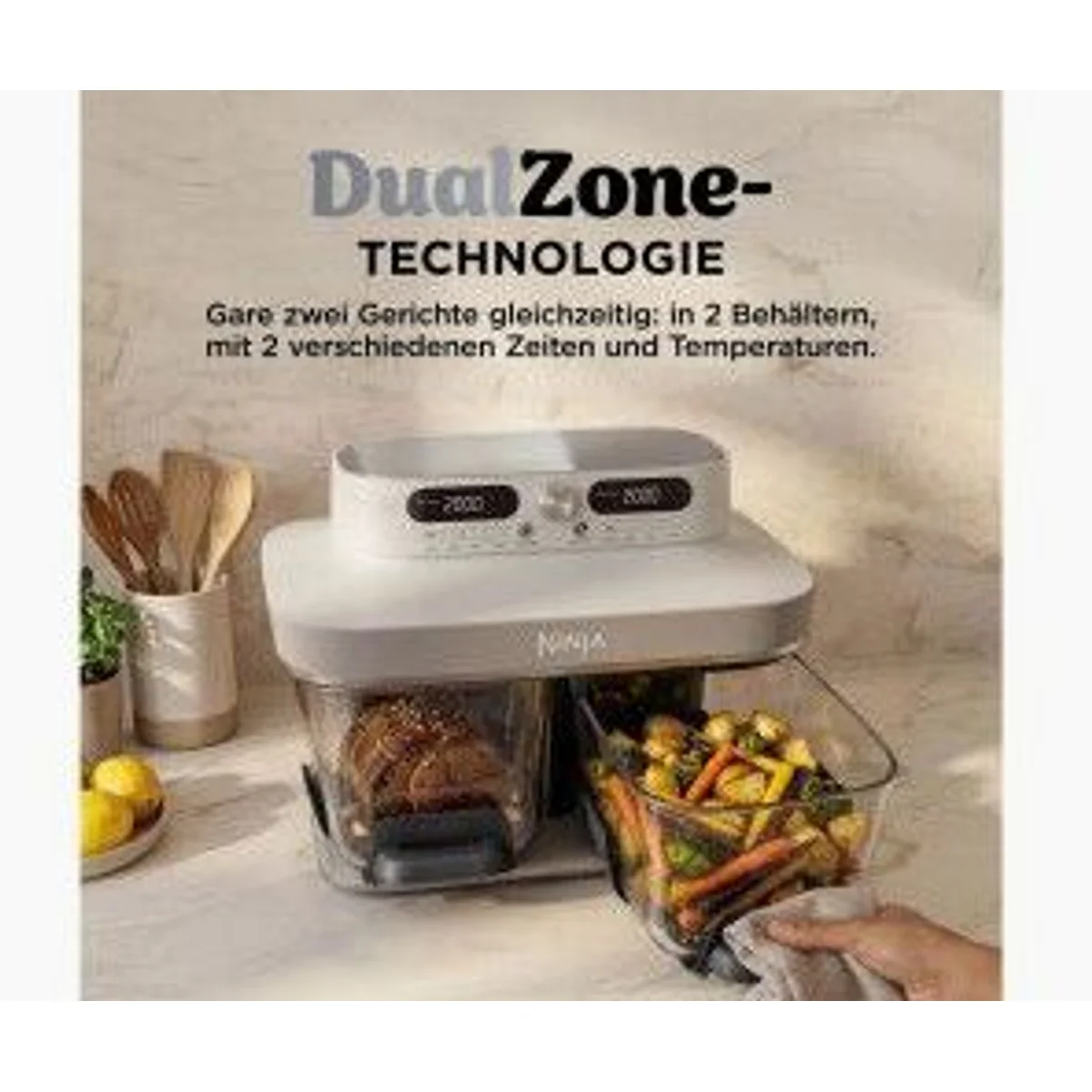 Ninja CRISPi DualZone DD102EUIV2, vielseitige Frittierfunktion, große Kapazität, einfache Bedienung 3