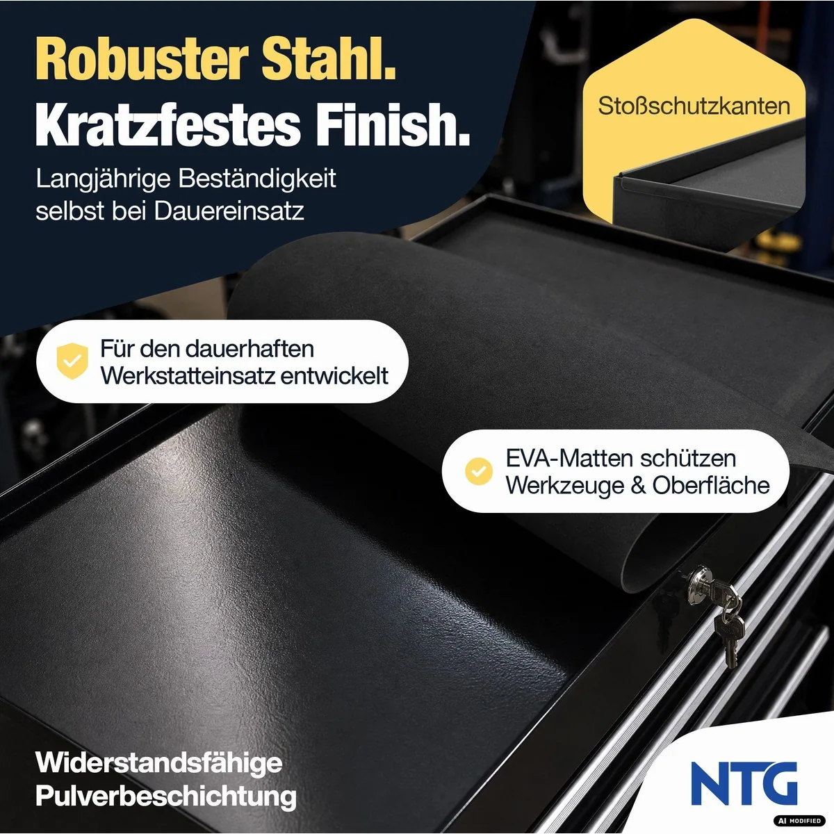 NTG Werkstattwagen LEER, 7 kugelgelagerte Schubladen, max. Traglast 120 kg 3