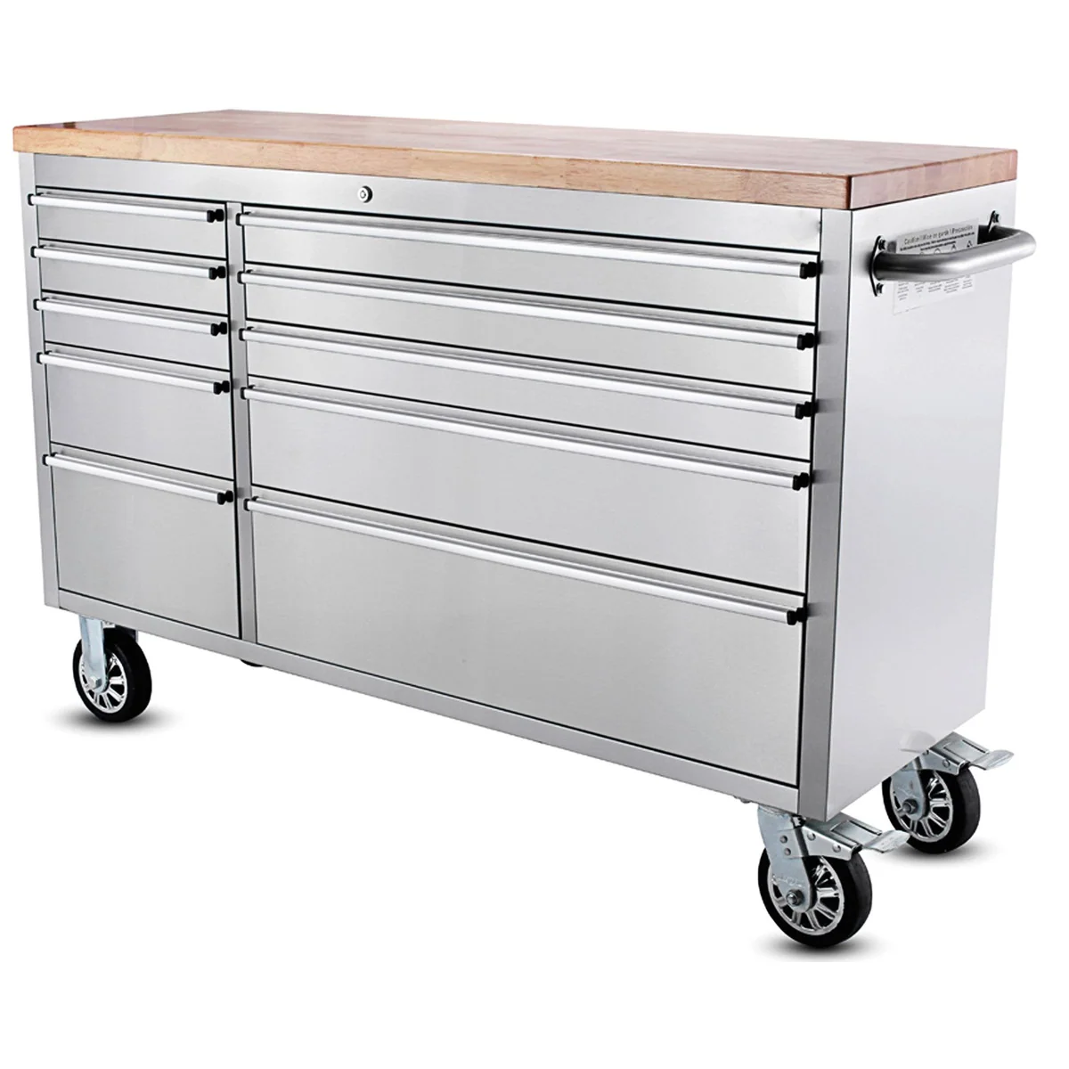 ONDIS24 Werkstattwagen, Edelstahl, 10 Schubladen, max. Traglast 300 kg