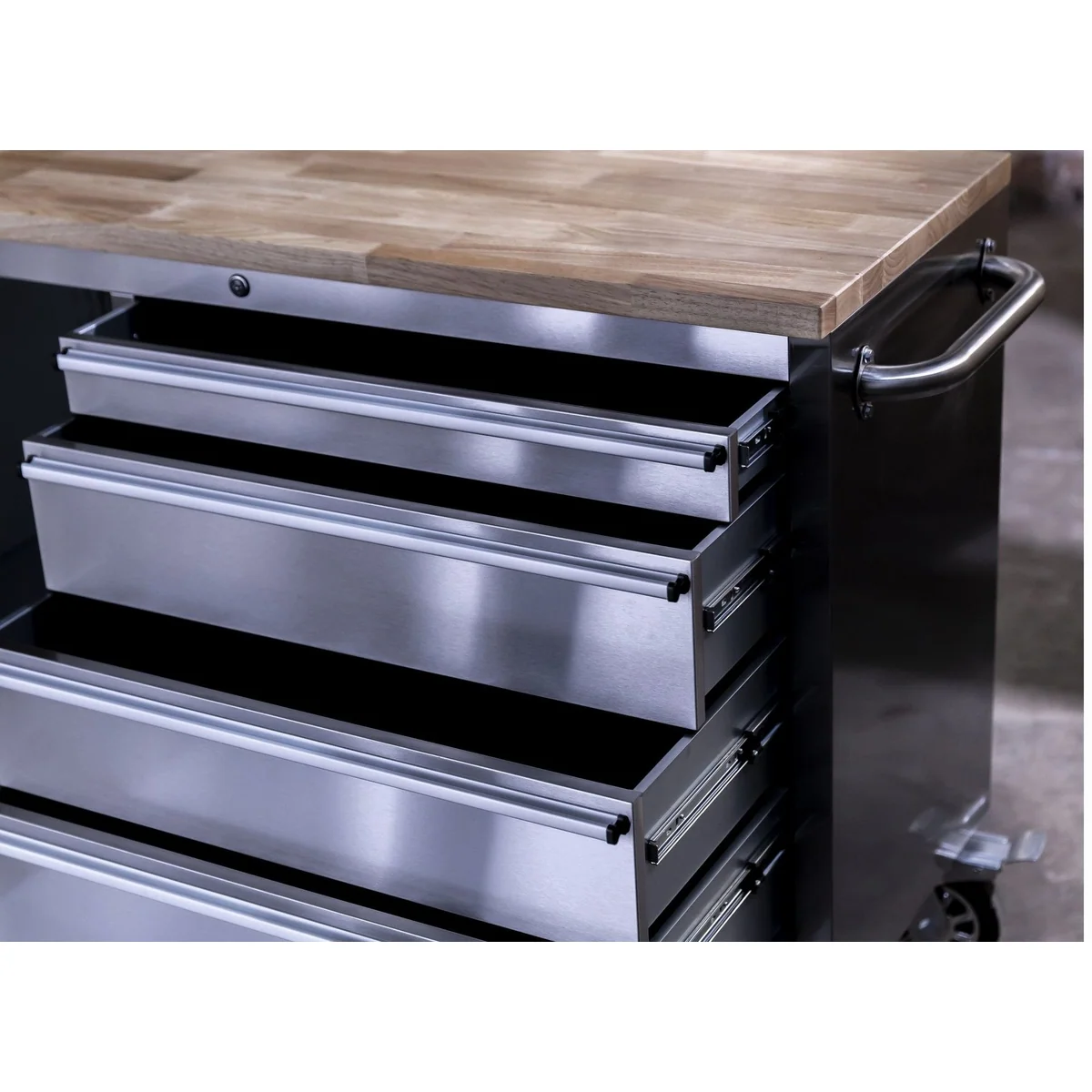 ONDIS24 Werkstattwagen Edelstahl, 15 Schubladen, max. Traglast 300 kg, abschließbar 3