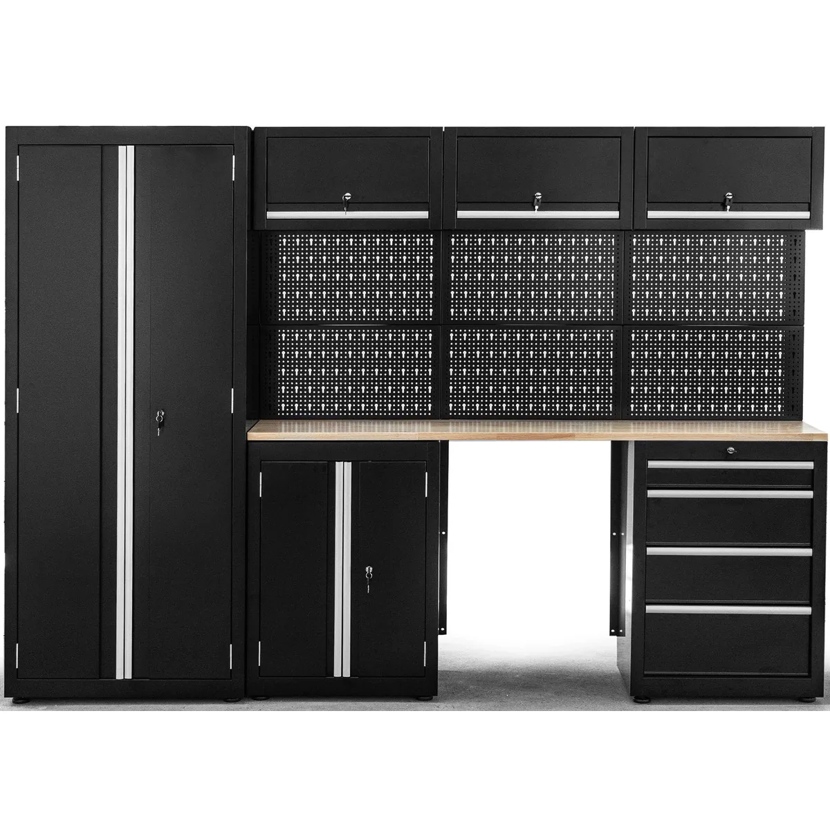 ONDIS24 Werkstatt-Set 260cm, robust und vielseitig — viel Stauraum, teilvormontiert, hochwertige Materialien