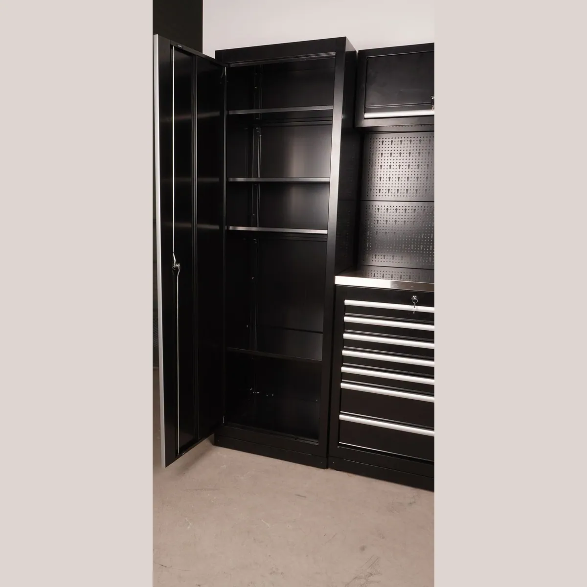 ONDIS24 Werkstatt-Set XL, modulare Lösung mit Edelstahlarbeitsplatte — 10-tlg., 260 cm, vielseitige Stauraumoptionen 3