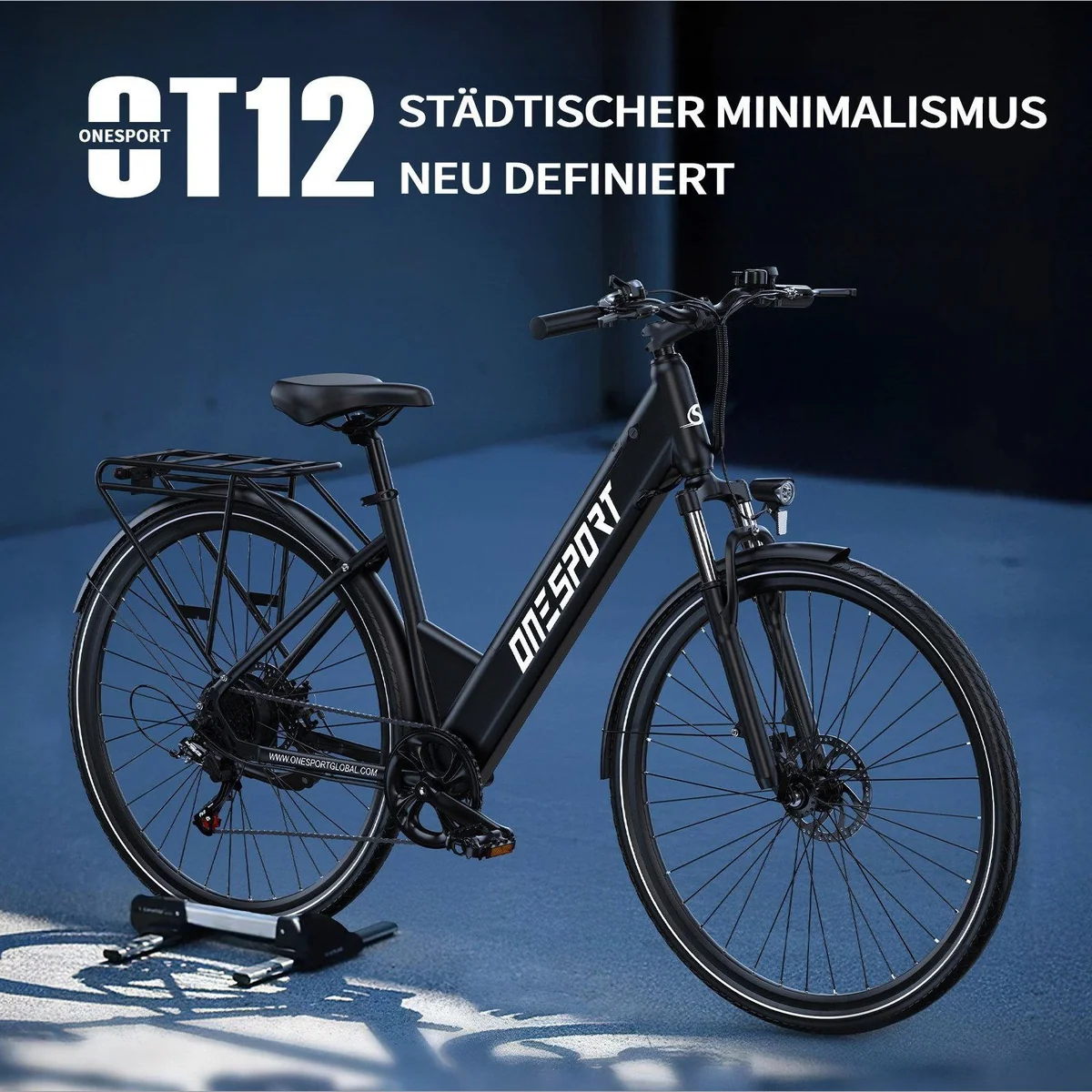 Onesport OT12 E-Bike Cityrad, 250 W Heckmotor, 100 km Reichweite, Shimano 7-Gang-Schaltung 2