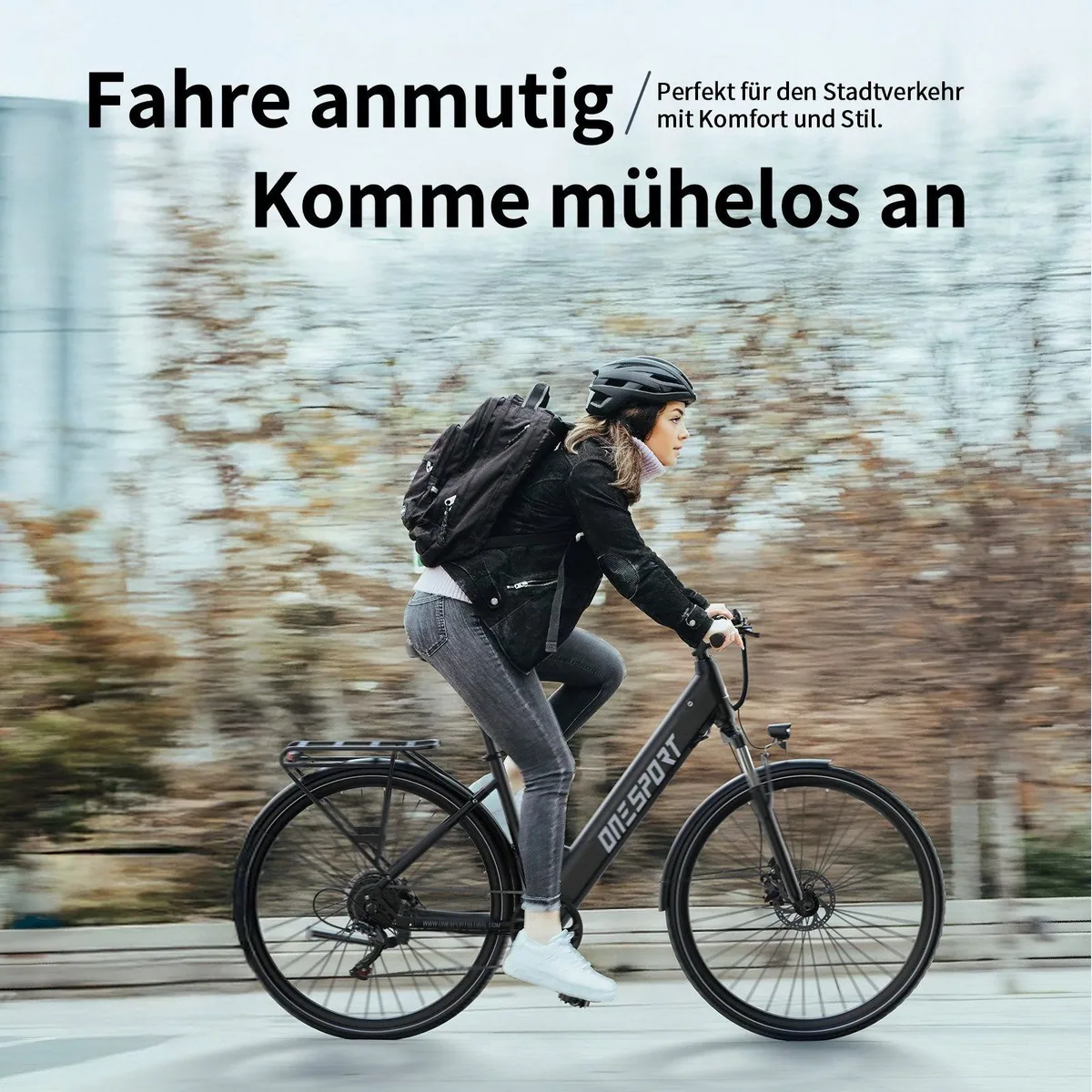 Onesport OT12 E-Bike Cityrad, 250 W Heckmotor, 100 km Reichweite, Shimano 7-Gang-Schaltung 4