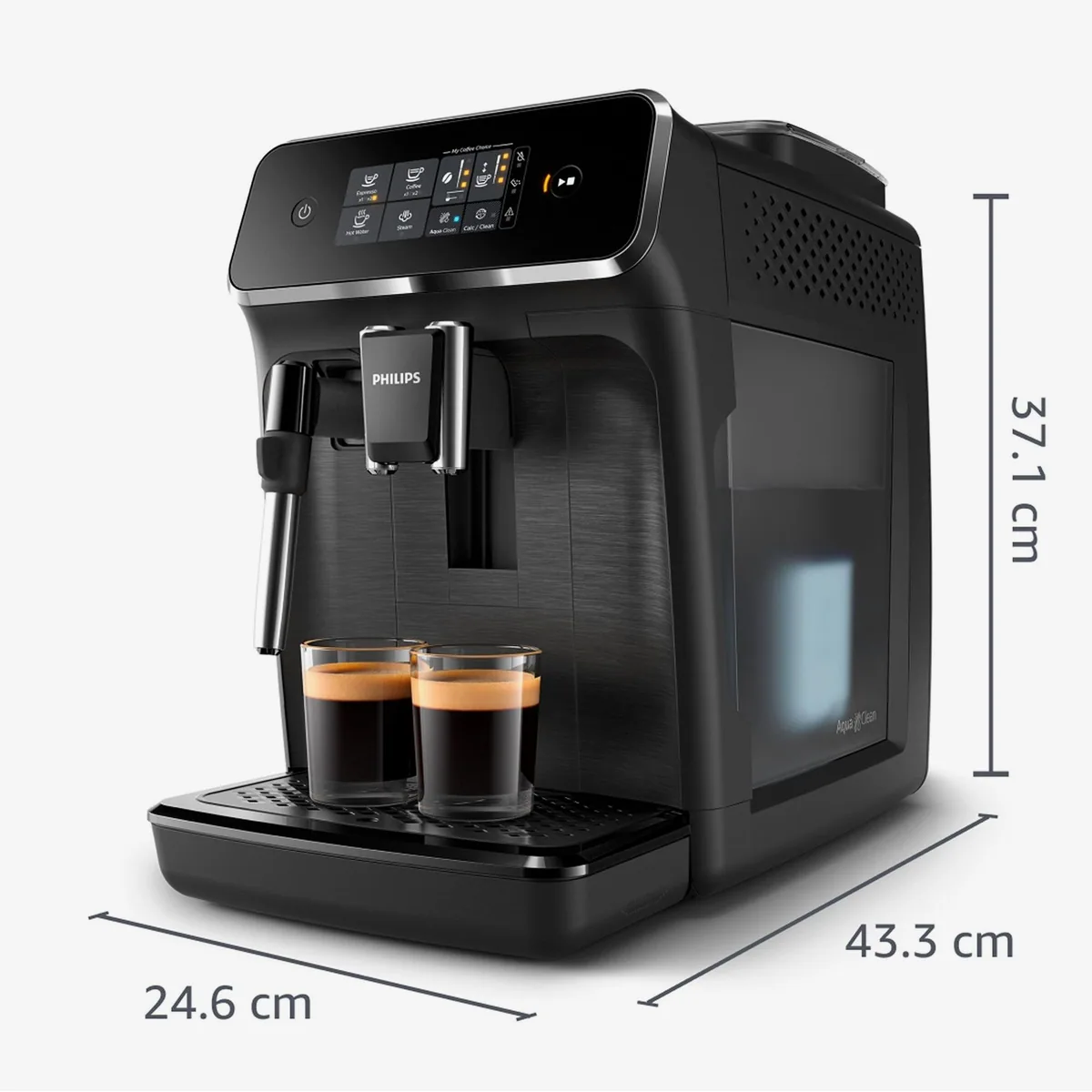 Philips EP2220/10 Kaffeevollautomat, 2 Kaffeespezialitäten, Panarello Milchschäumer, anpassbare Aromastärke 3