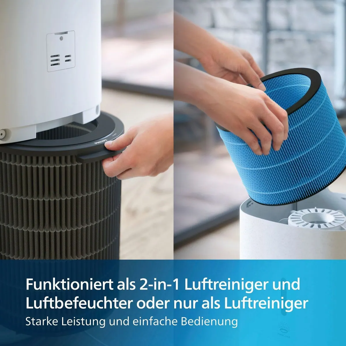 Philips Series 3000 2-in-1 Luftreiniger & Luftbefeuchter, für 131 m² große Räume, effiziente Luftreinigung und -befeuchtung 5
