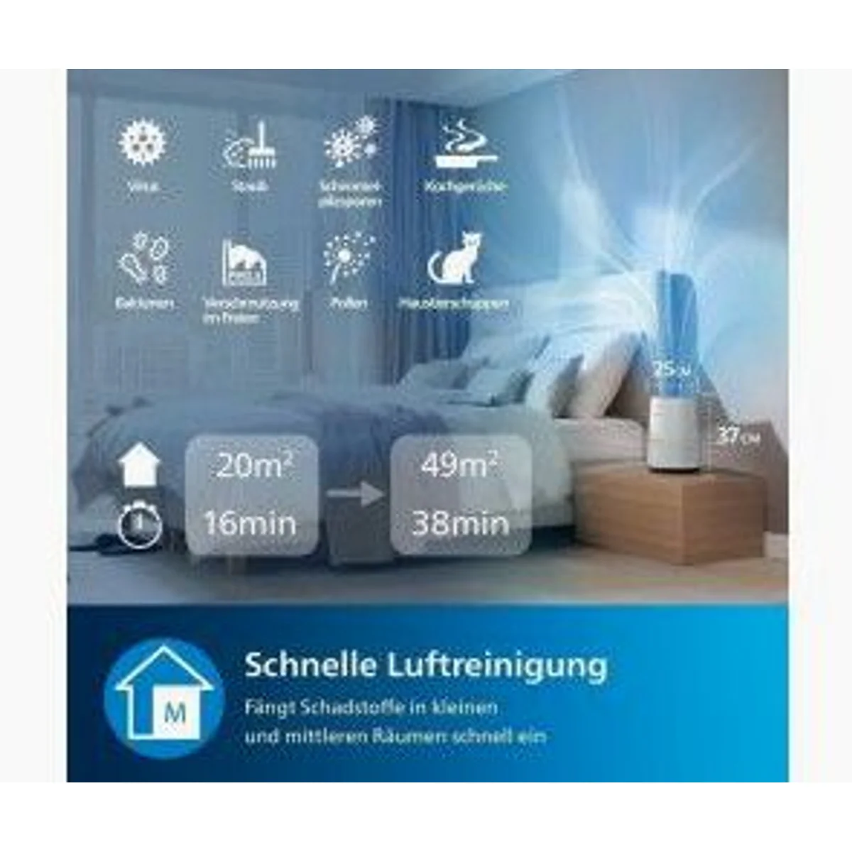 Philips Luftreiniger Series 800, effektive Luftreinigung, kompakte Bauweise, leiser Betrieb 4