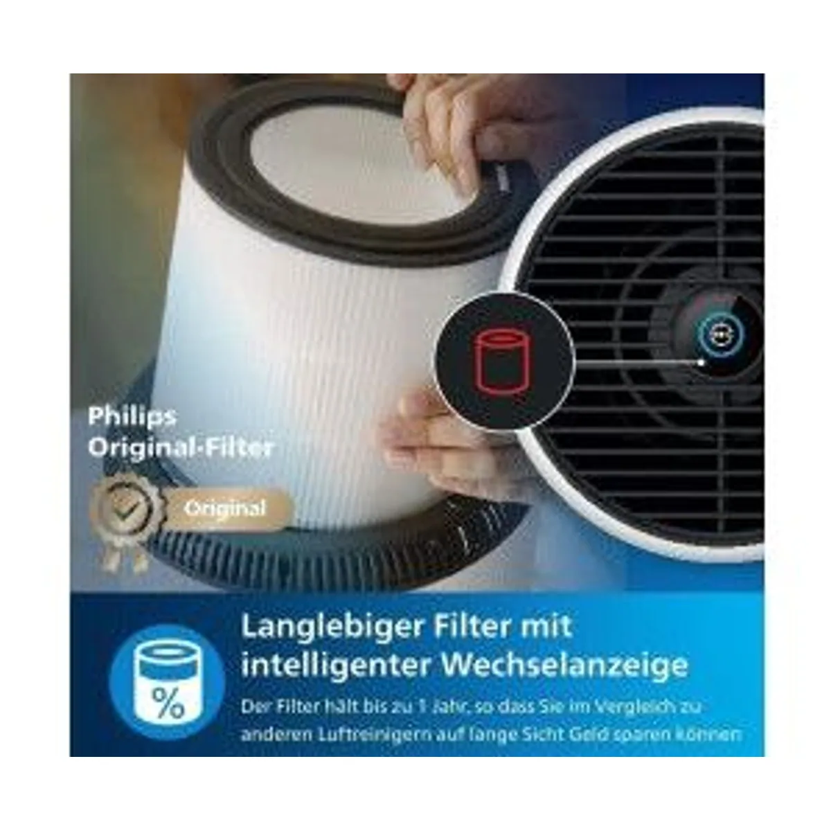 Philips Luftreiniger Series 800, effektive Luftreinigung, kompakte Bauweise, leiser Betrieb 5