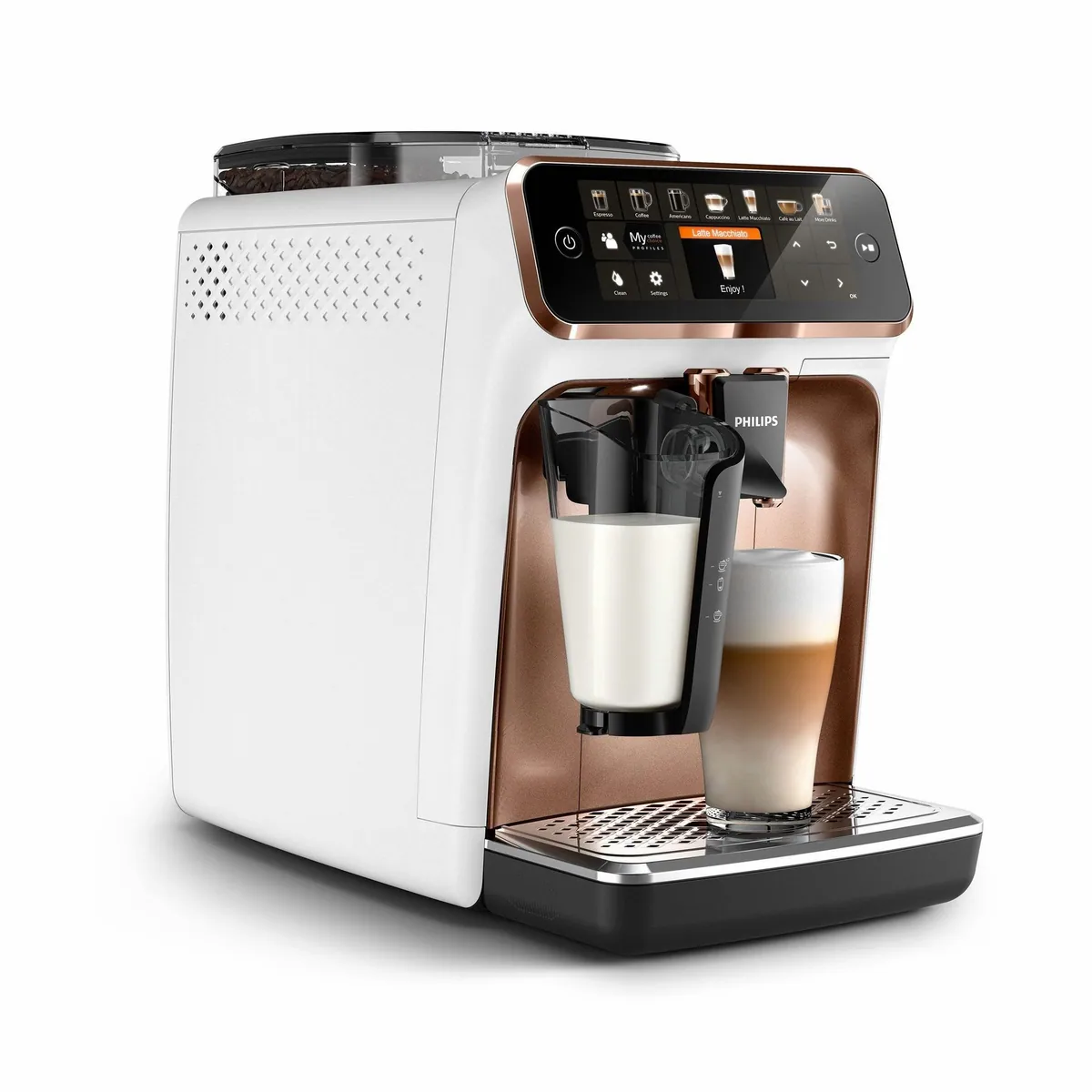 Philips 5400 Series EP5443/70, 12 Kaffeespezialitäten, LatteGo Milchsystem 2
