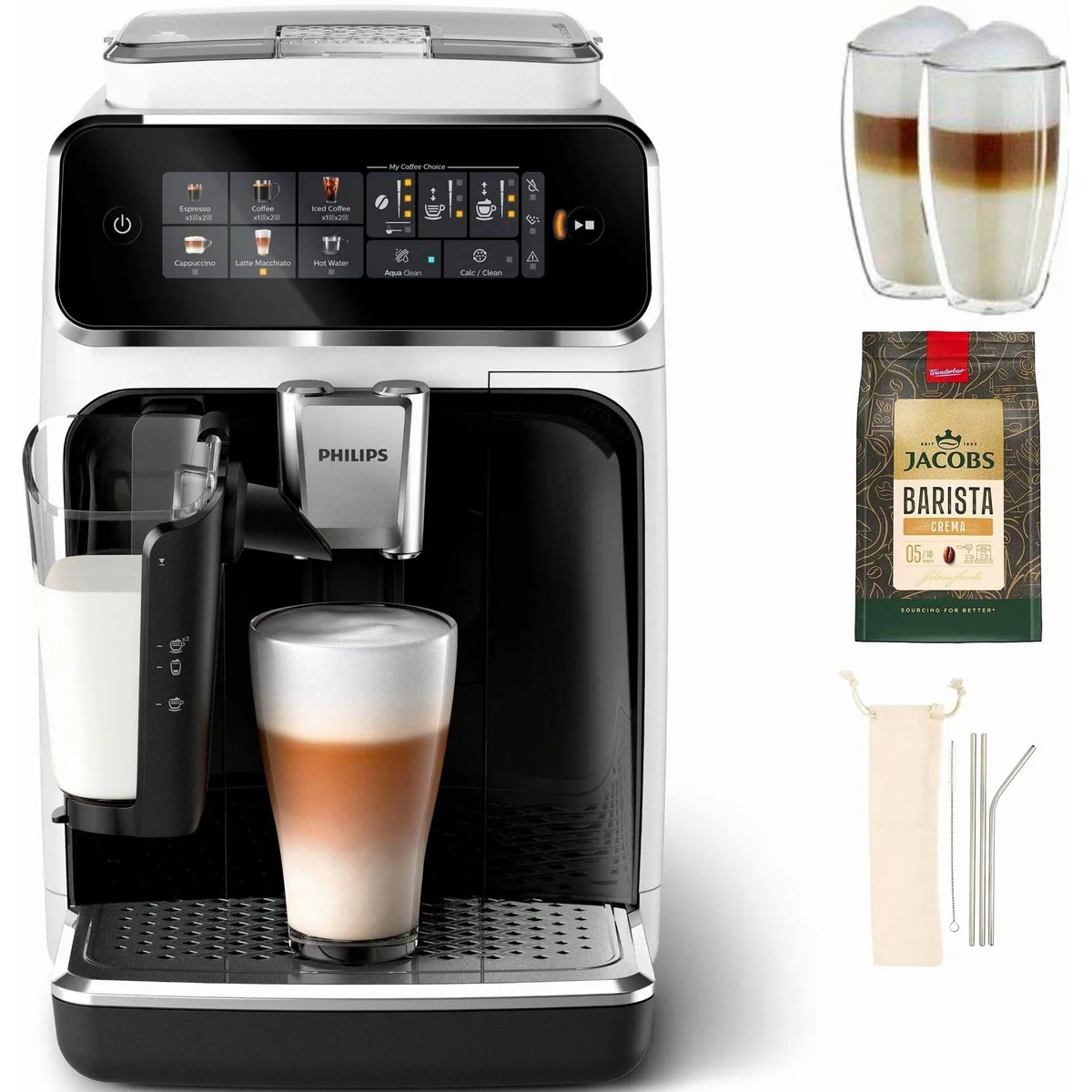 Philips EP3343/50 Kaffeevollautomat, 6 Getränkeoptionen, LatteGo-System, geräuscharme Technologie
