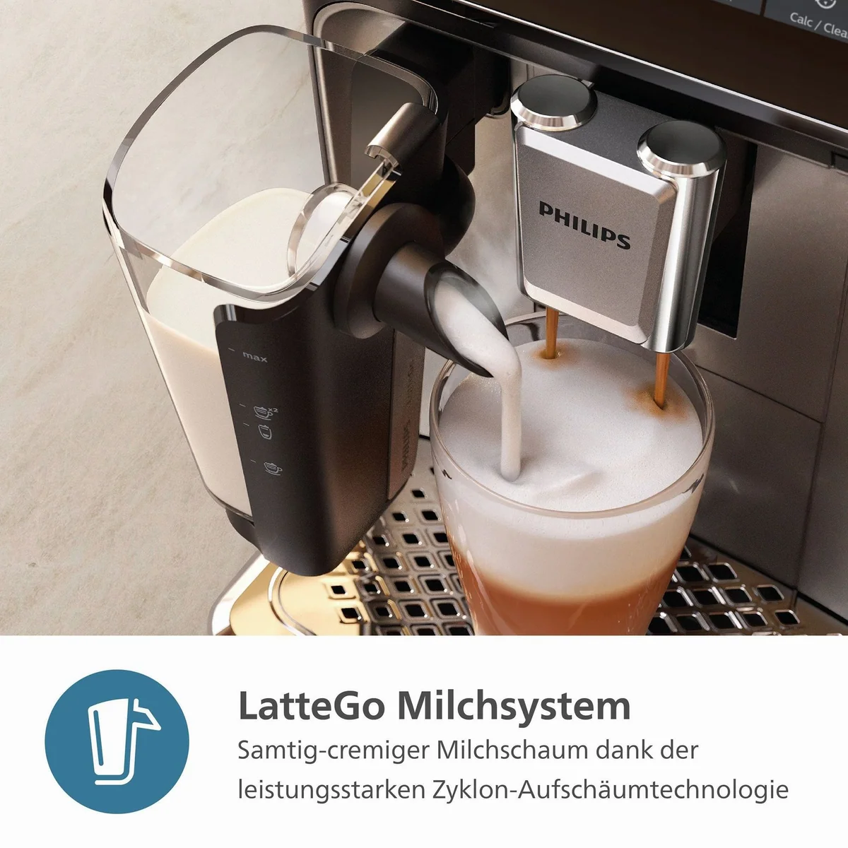 Philips EP3343/50 Kaffeevollautomat, 6 Getränkeoptionen, LatteGo-System, geräuscharme Technologie 5