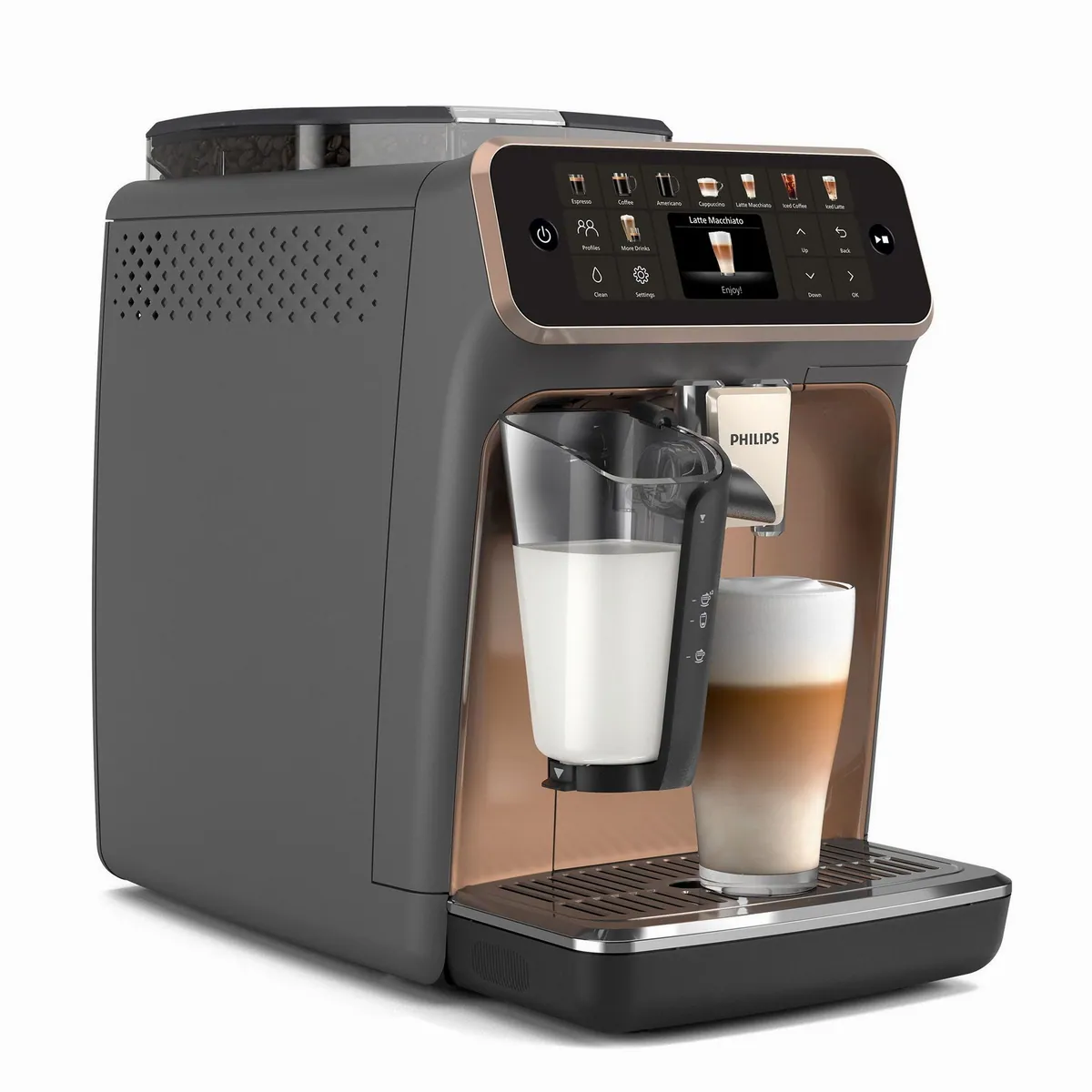 Philips EP5544/80 Kaffeevollautomat, 20 Kaffeespezialitäten, LatteGo-Milchsystem, SilentBrew Technologie 2
