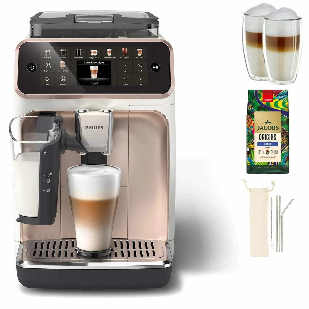 Philips EP5543/80 5500 Series, 20 Kaffeespezialitäten, LatteGo-Milchsystem, SilentBrew Technologie