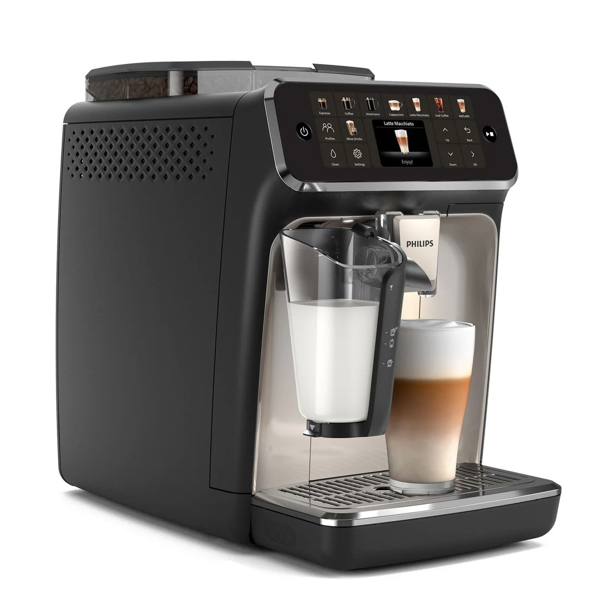 Philips 5500 Series Kaffeevollautomat, 20 Kaffeespezialitäten, LatteGo-Milchsystem, SilentBrew Technologie