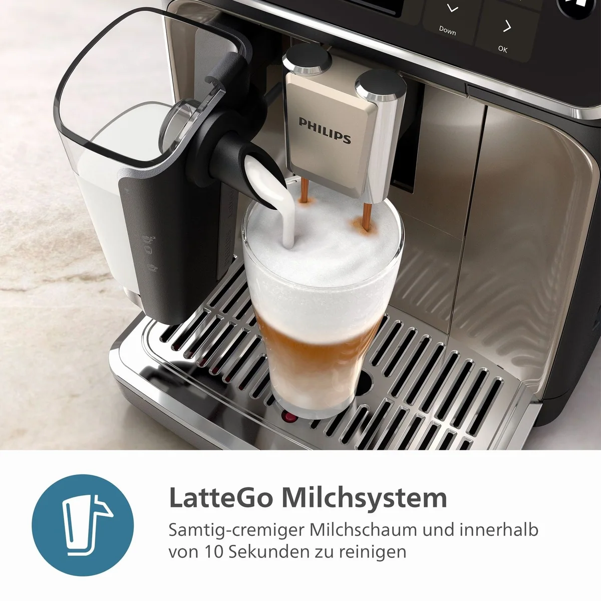 Philips 5500 Series Kaffeevollautomat, 20 Kaffeespezialitäten, LatteGo-Milchsystem, SilentBrew Technologie 4