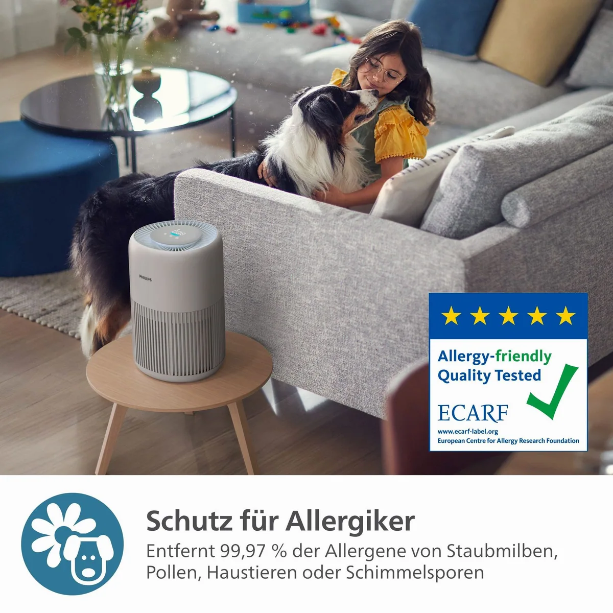 Philips PureProtect Mini 900 Series, hohe Luftreinigungsrate, leise und effektiv 3