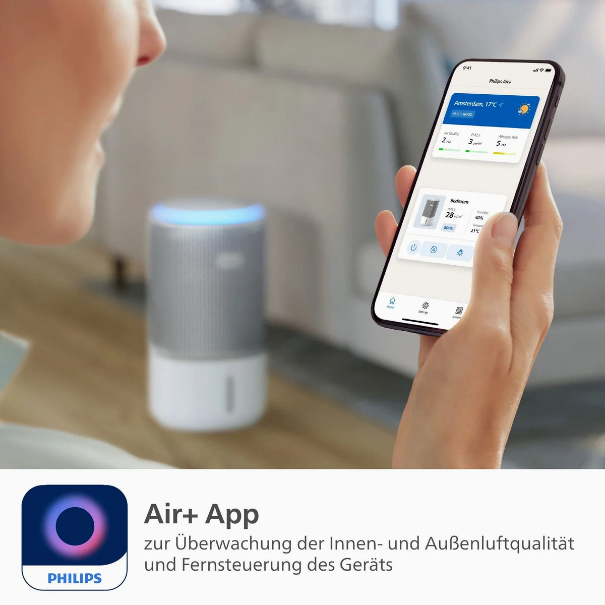 Philips AC3420/10 PureProtect Water Kombigerät, Luftreiniger & Befeuchter für 78 m² 2