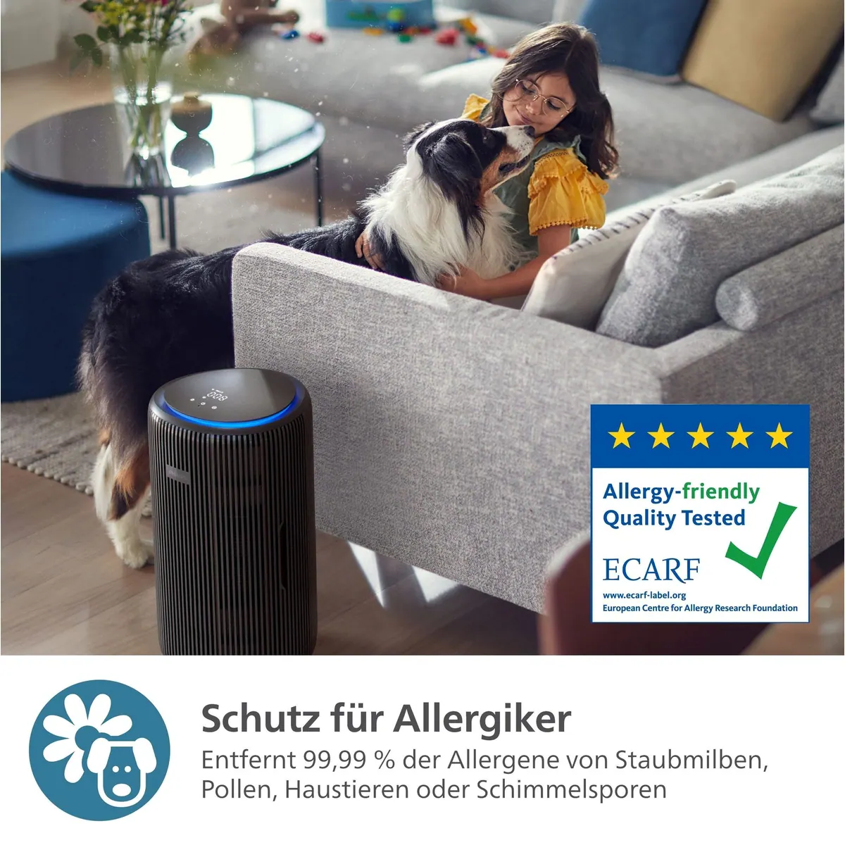 Philips PureProtect 3200 Series Luftreiniger, CADR 520 m³/h, für Räume bis 135 m², 3-Schichten-HEPA-Filtersystem 4