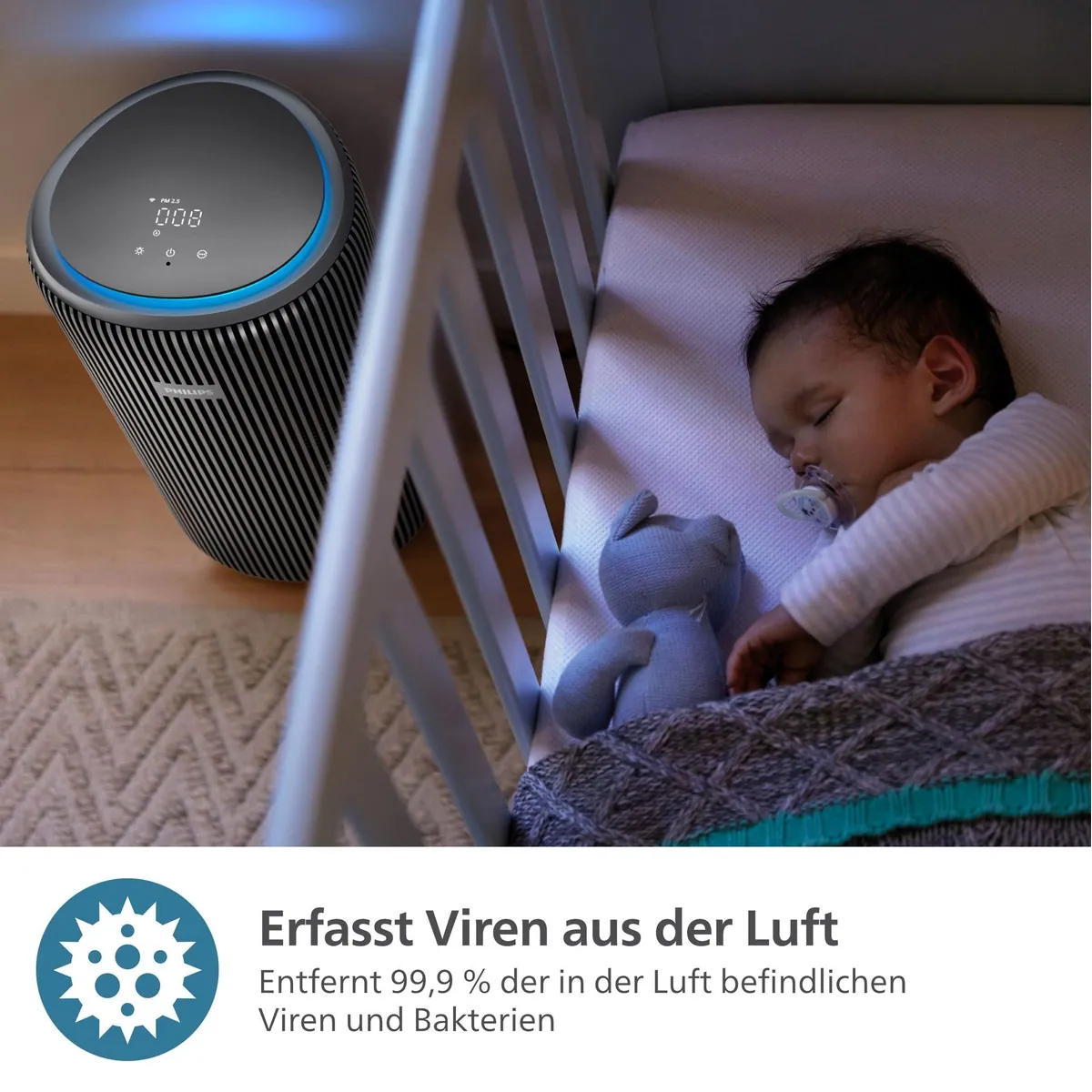 Philips PureProtect 3200 Series Luftreiniger, CADR 520 m³/h, für Räume bis 135 m², 3-Schichten-HEPA-Filtersystem 5
