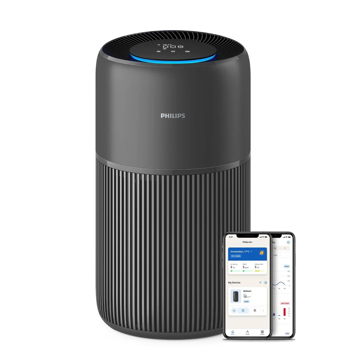 Philips PureProtect Quiet 2200 Series, 3-Schichten HEPA-Filtersystem, App-Steuerung, leise — für Räume bis 109 m²