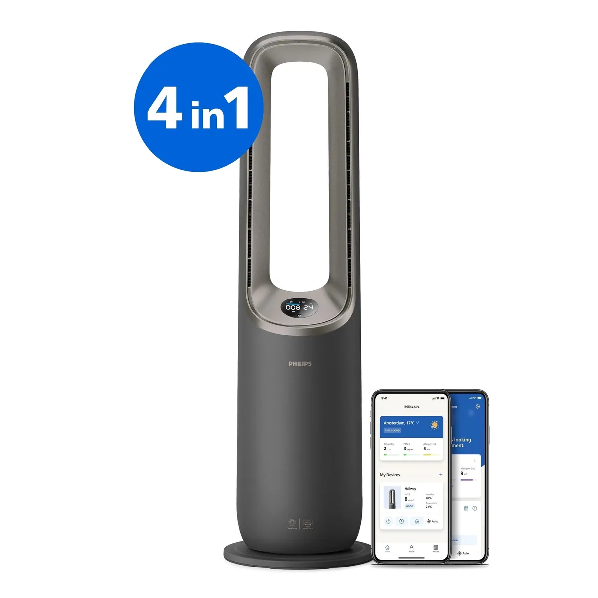 Philips AMF970/10 AirPerformer, 4-in-1 Luftreiniger für 48 m² — Reinigen, Heizen, Kühlen, Befeuchten