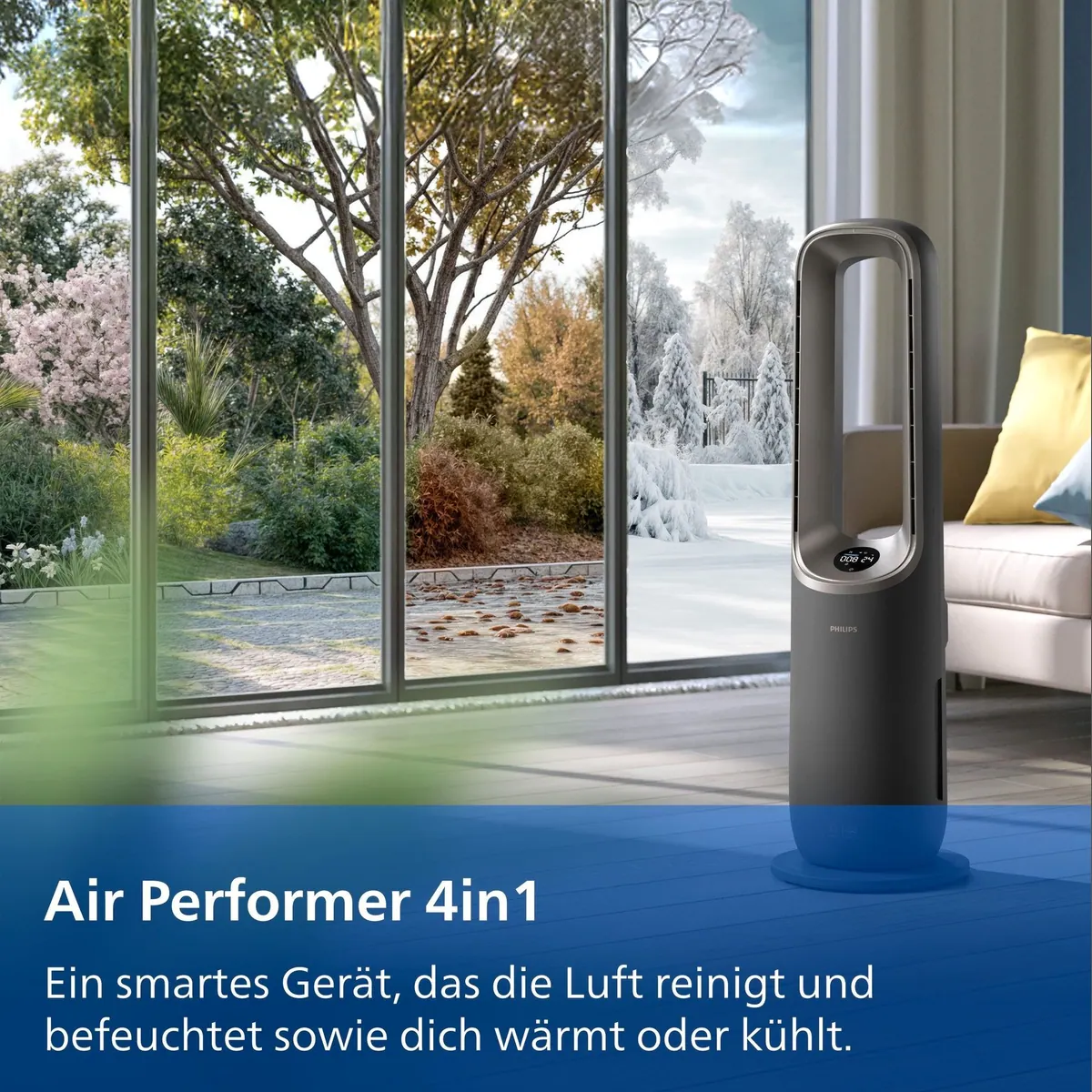 Philips AMF970/10 AirPerformer, 4-in-1 Luftreiniger für 48 m² — Reinigen, Heizen, Kühlen, Befeuchten 2