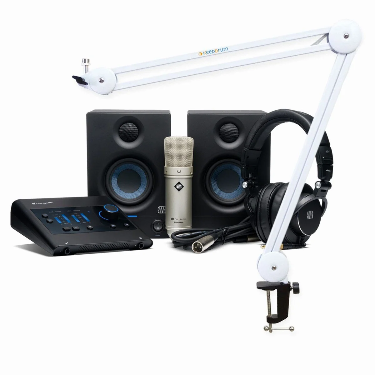 Presonus Quantum ES Ultimate Bundle, umfassendes Recording-Set mit Gelenkarm
