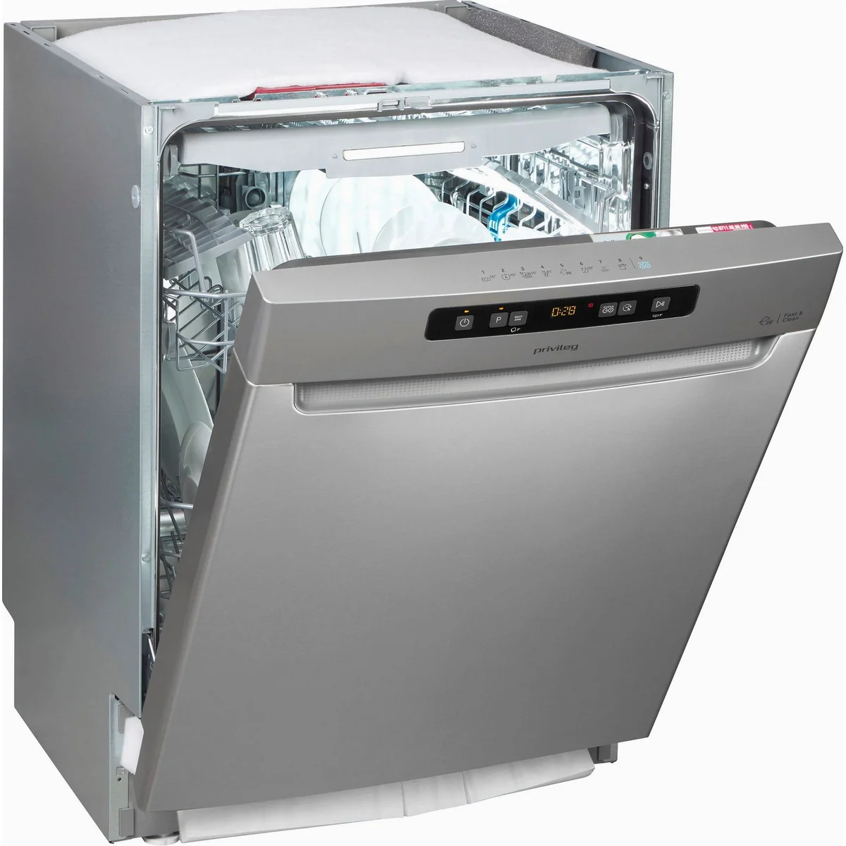 Privileg P0U ECO D551 S Unterbaugeschirrspüler, 14 Maßgedecke, Fast&Clean 28’