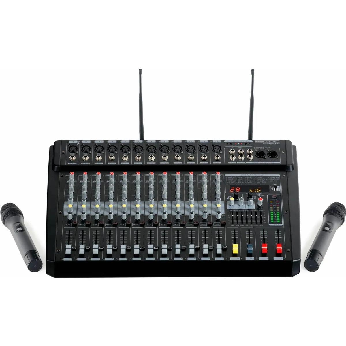 Pronomic Powermake 1200 Mischpult, 12 Kanäle, Bluetooth & USB-Recorder