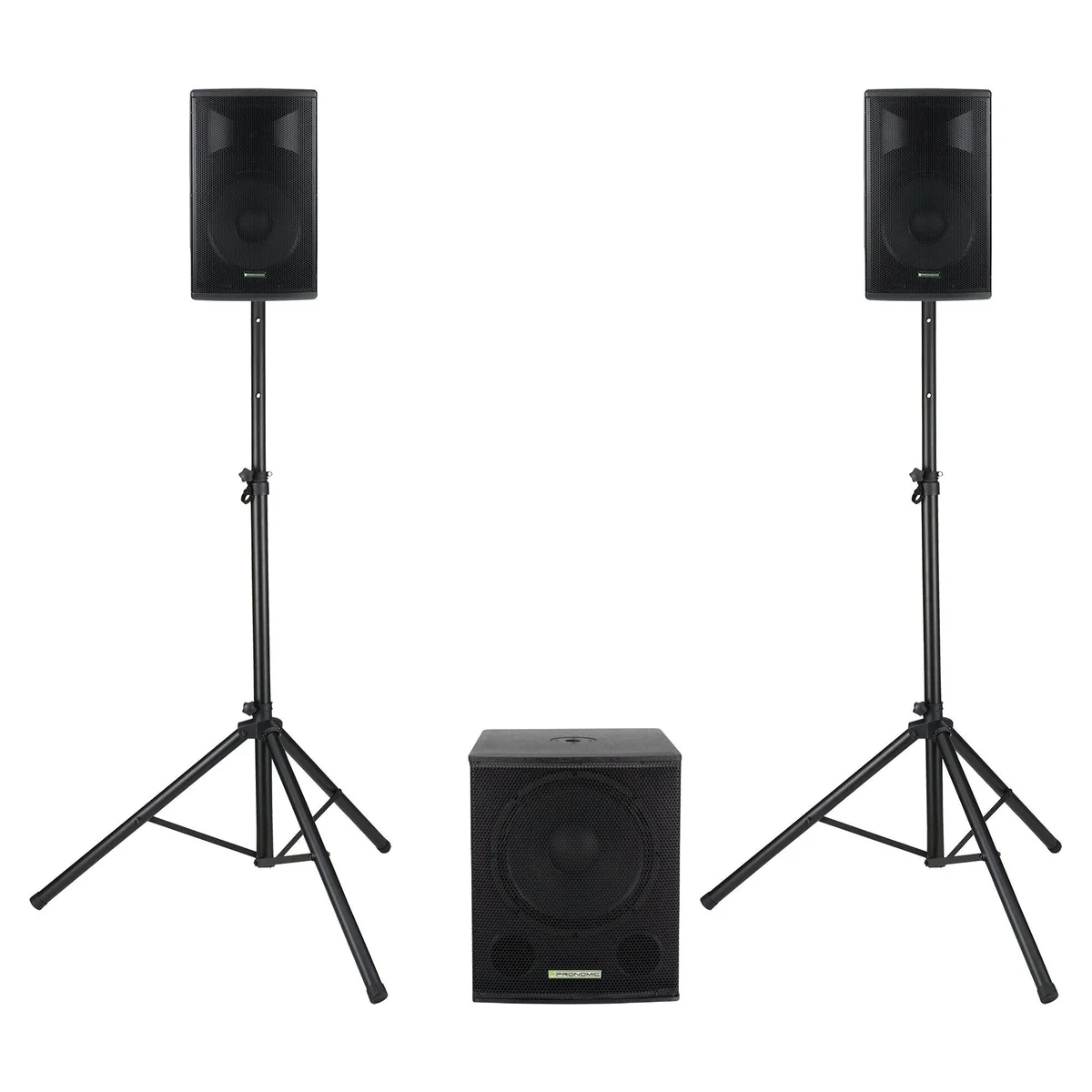 Pronomic Powerstage Economy 1510 2.1 Aktiv-PA-Set, leistungsstarker Klang mit Bluetooth-Funktion