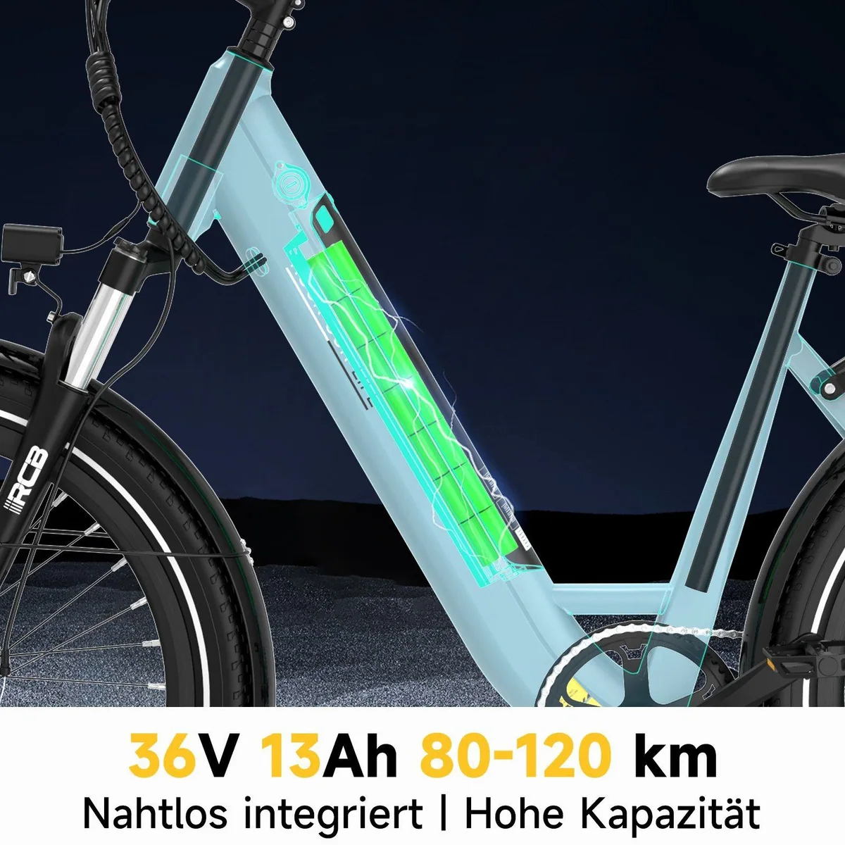 RCB E-Bike Pedelec G6, kraftvoller Motor, smarte App-Steuerung, 80-120 km Reichweite 2