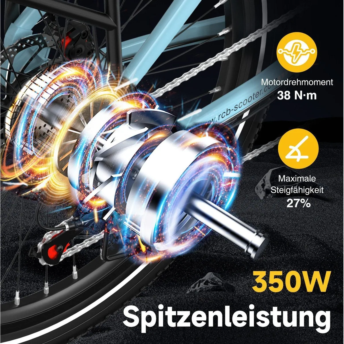 RCB E-Bike Pedelec G6, kraftvoller Motor, smarte App-Steuerung, 80-120 km Reichweite 5