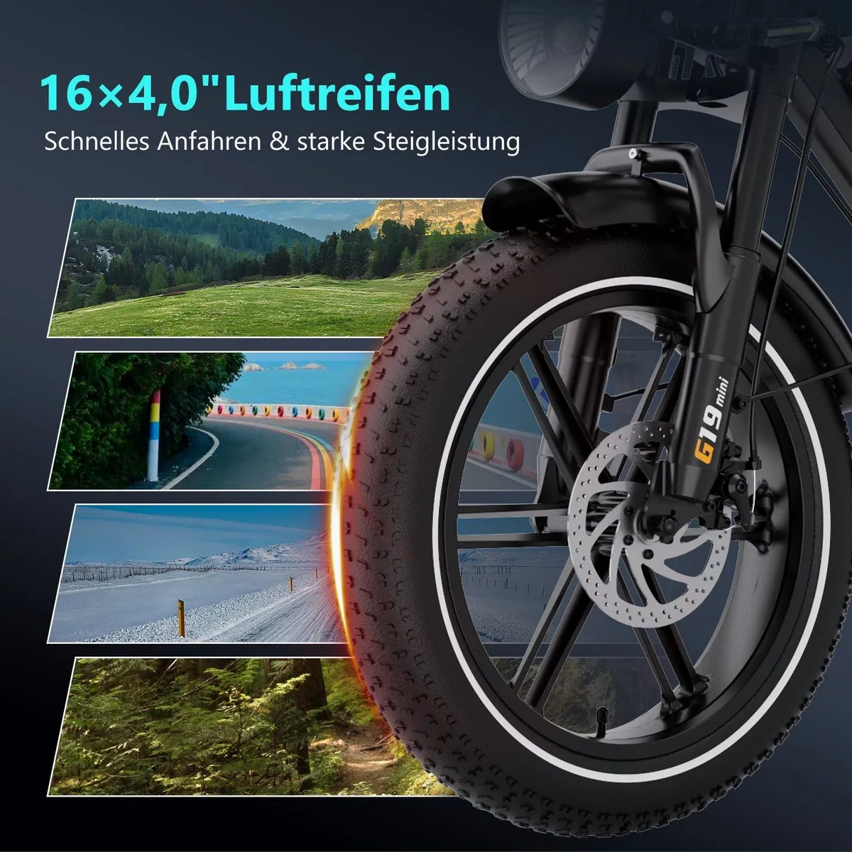 RCB G19 mini E-Bike Pedelec, kraftvoller Heckmotor, 70-100 km Reichweite 2