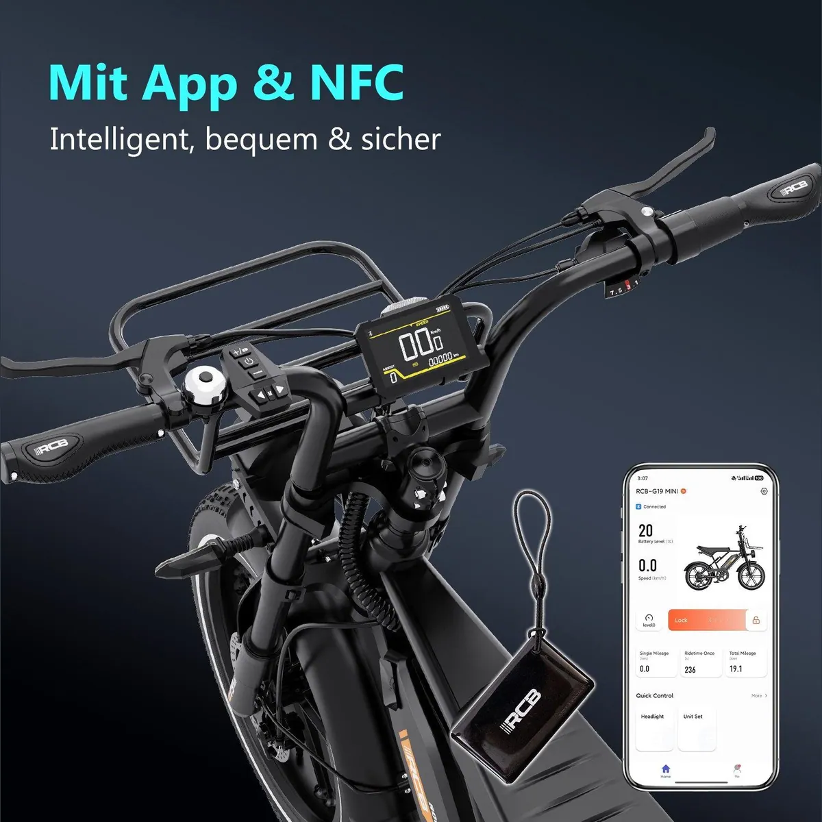 RCB G19 mini E-Bike Pedelec, kraftvoller Heckmotor, 70-100 km Reichweite 4