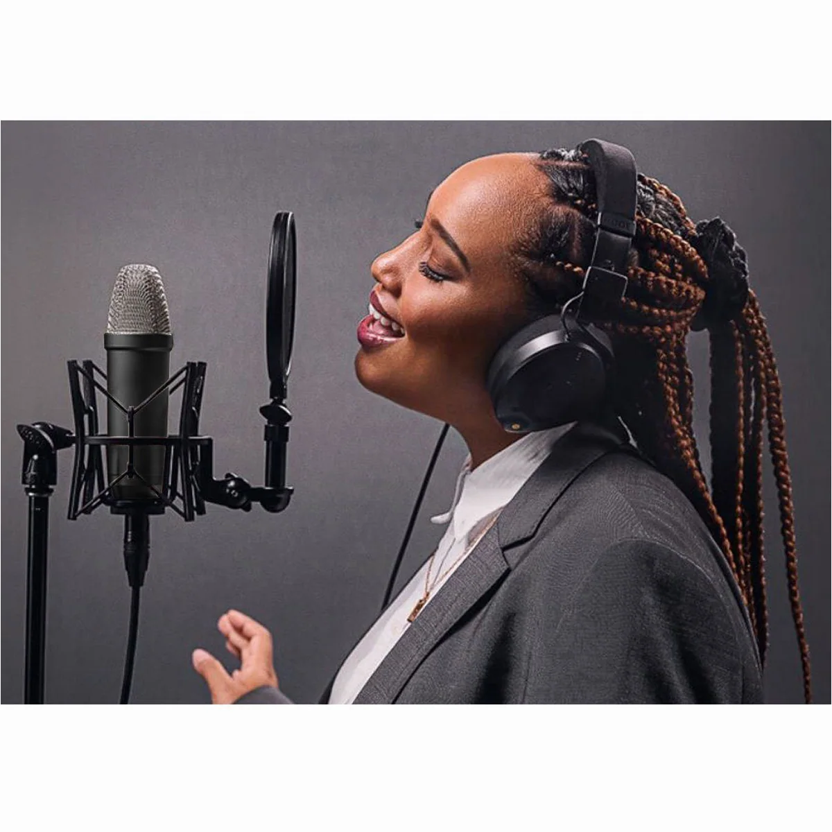 RØDE NT1 Signature Black Mikrofon, Großmembran, extrem niedriges Eigenrauschen, inklusive Gelenkarm-Stativ 4