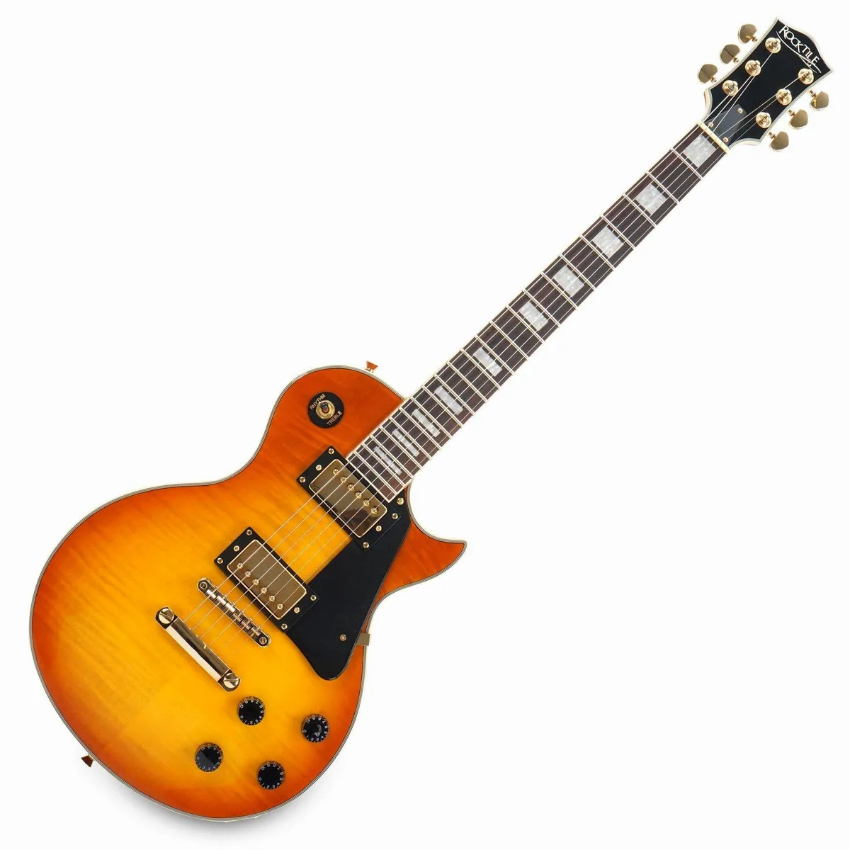 Rocktile Pro L-200 E-Gitarre, Mahagoni-Korpus, 2 Humbucker Tonabnehmer