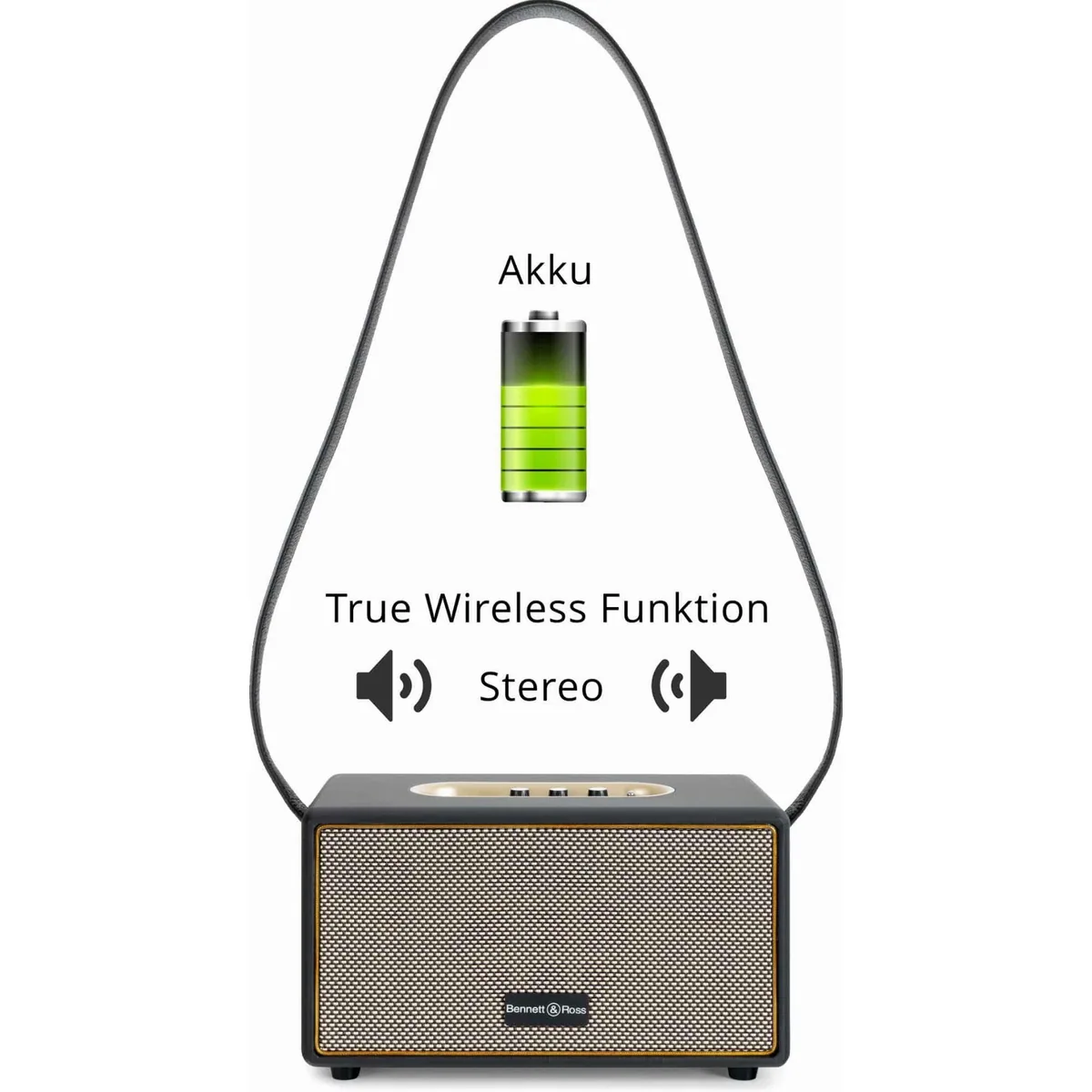 Rocktile GP-10 & BB-860A Gitarren Amp Set, vielseitig & tragbar — E-Gitarre spielen, Musik streamen, 60 W 3