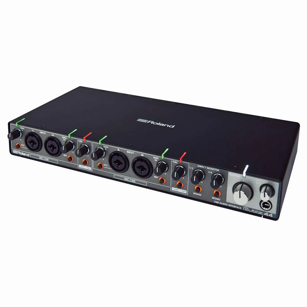 Roland Rubix44 USB Audio-Interface, 4 Eingänge, geräuscharme Mikrofonvorverstärker, Hardware-Kompressor