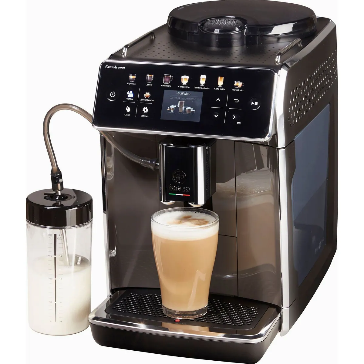 Saeco GranAroma SM6580/50 Kaffeevollautomat, 14 Kaffeespezialitäten, 4 Benutzerprofile — TFT Display 3
