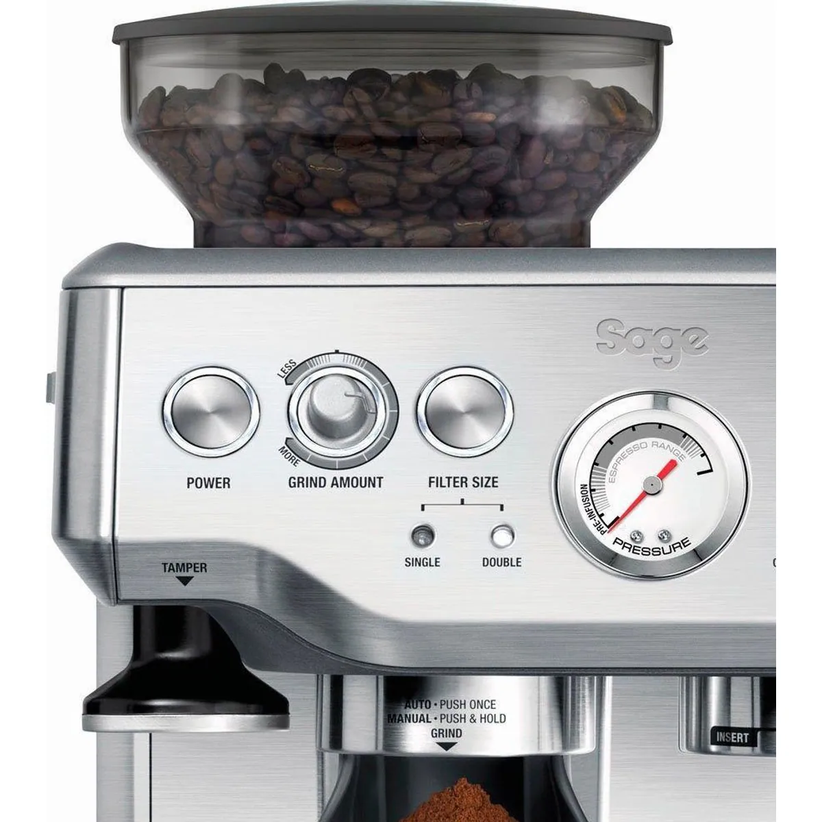 Sage The Barista Express SES875BSS2EEU1A, integriertes Kegelmahlwerk, PID-Regler, Dampfdüse 2