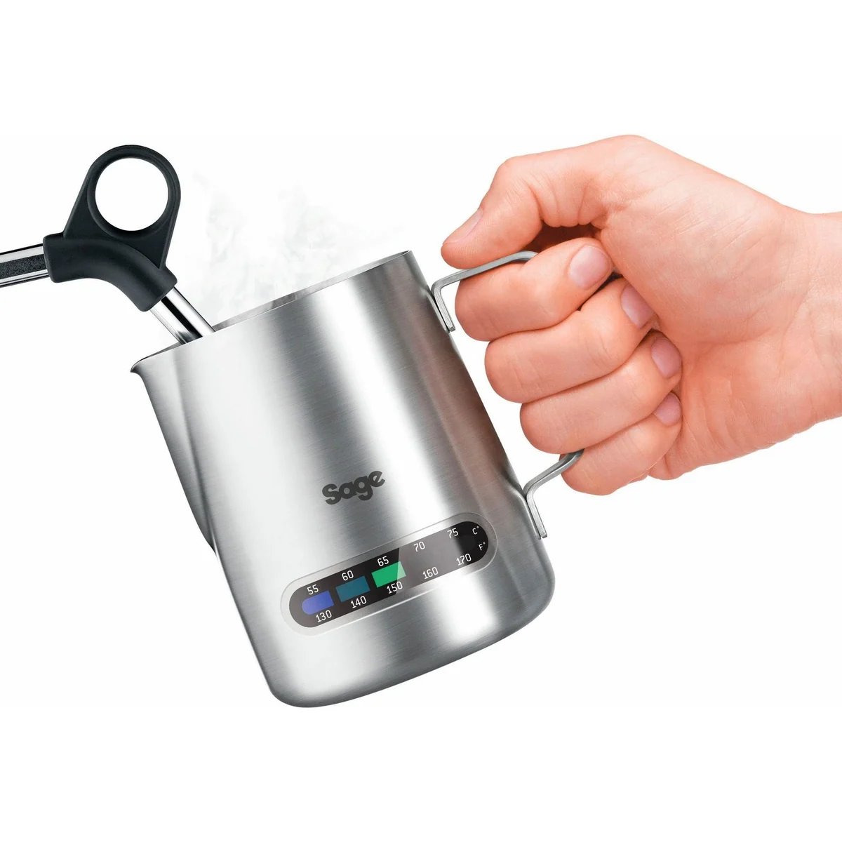 Sage The Barista Express SES875BSS2EEU1A, integriertes Kegelmahlwerk, PID-Regler, Dampfdüse 4