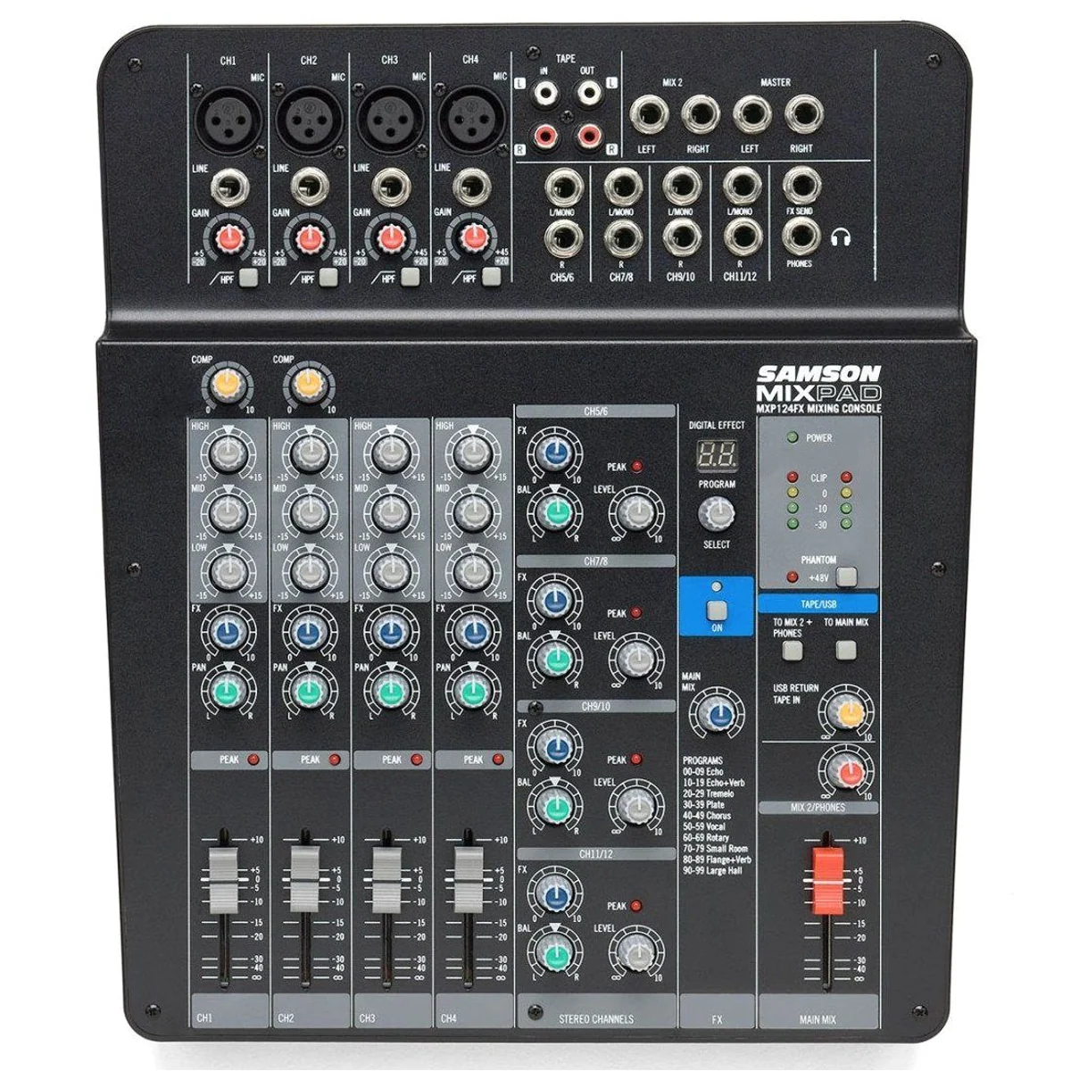 Samson MixPad MXP124FX 12-Kanal Mischpult, USB-Interface, Digitaleffekte 2