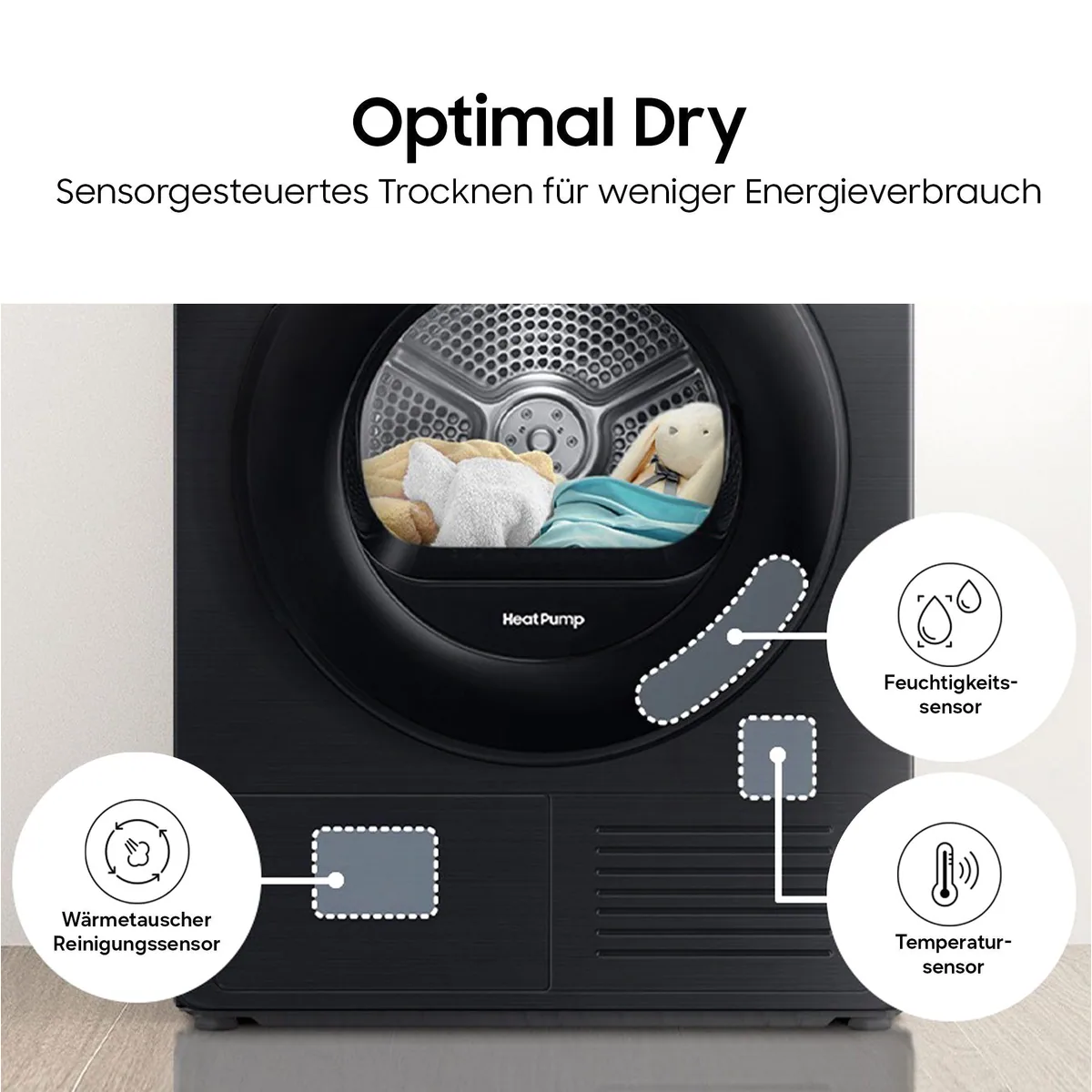 Samsung DV5000D Wärmepumpentrockner, Optimal Dry Technologie, intelligente Sensorsteuerung 3