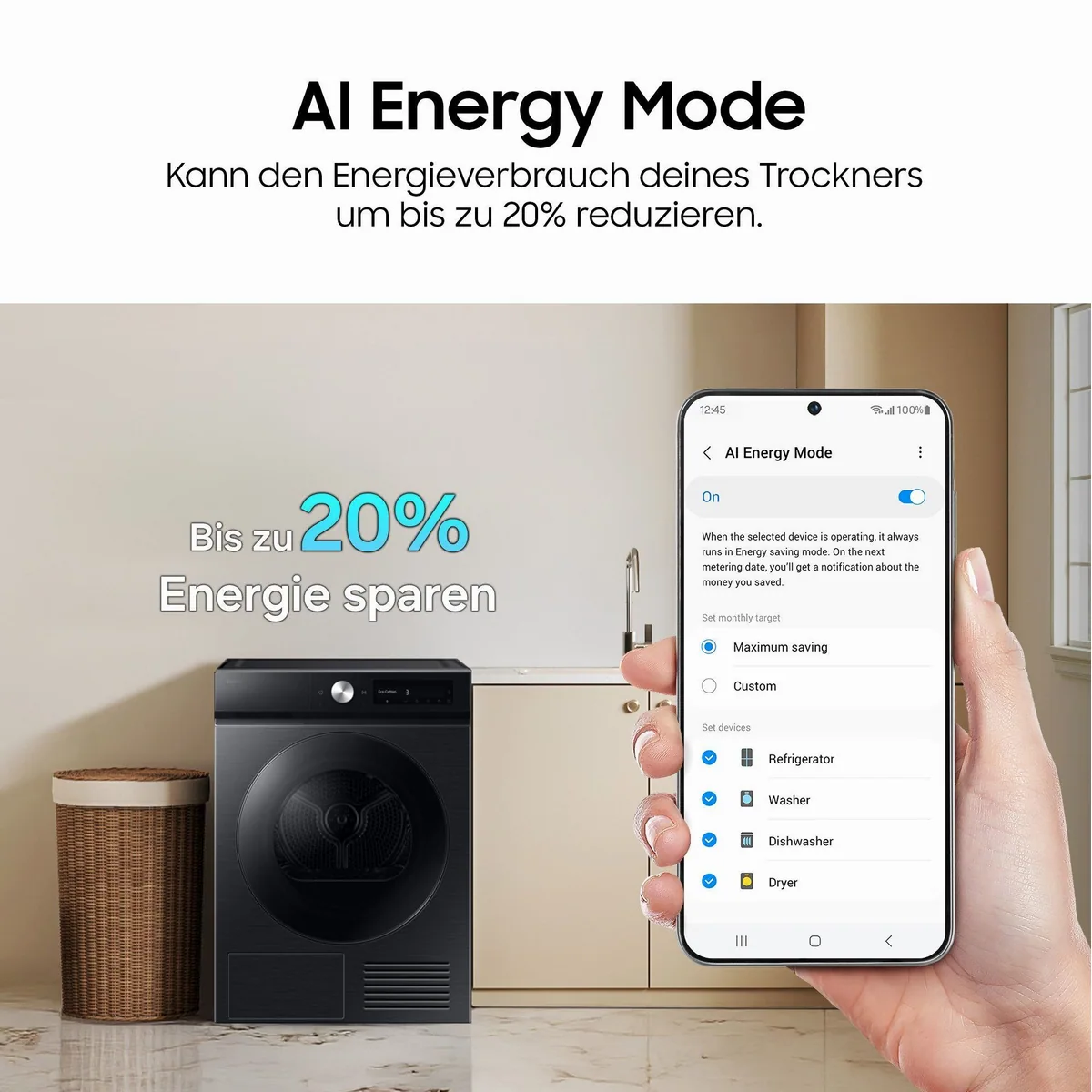 Samsung DV90DB7845GBU2 Wärmepumpentrockner, QuickDrive Option, energieeffizient 4