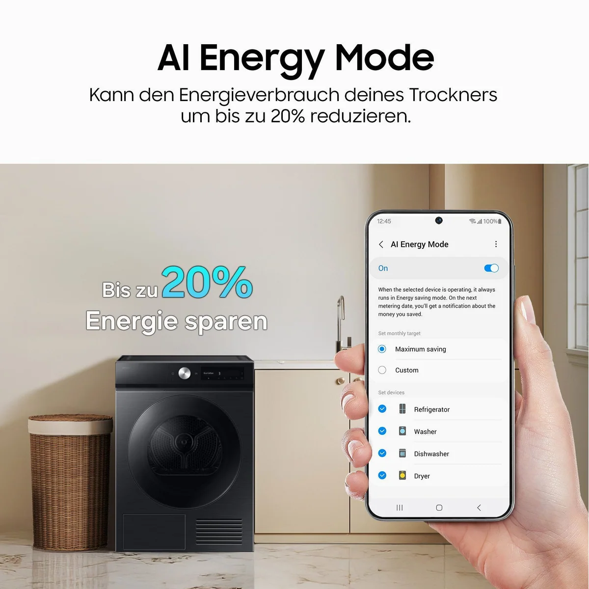 Samsung DV90DB8845GBU2 Wärmepumpentrockner, QuickDrive Option, energieeffizient und zeitsparend 4