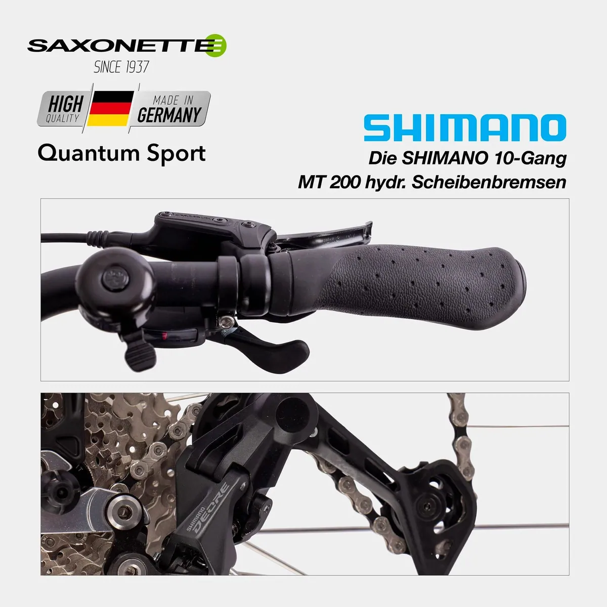SAXONETTE Quantum Sport E-Bike, 250 W Mittelmotor, 540 Wh Akku, Shimano 10 Gang 4