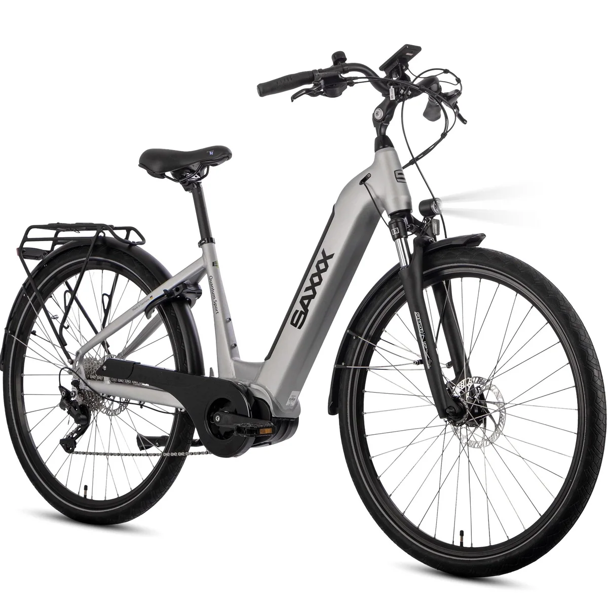 SAXXX E-Bike Trekkingrad 28 Zoll, 540Wh Akku, hydraulische Scheibenbremsen, 10-Gang SHIMANO Deore